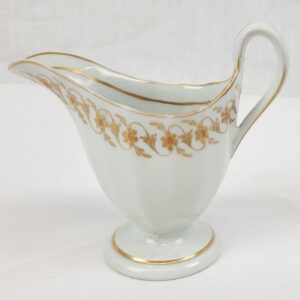 Circa 1790 New Hall Porcelain Cream Jug With Gilt And Pink Flowers Pattern 136