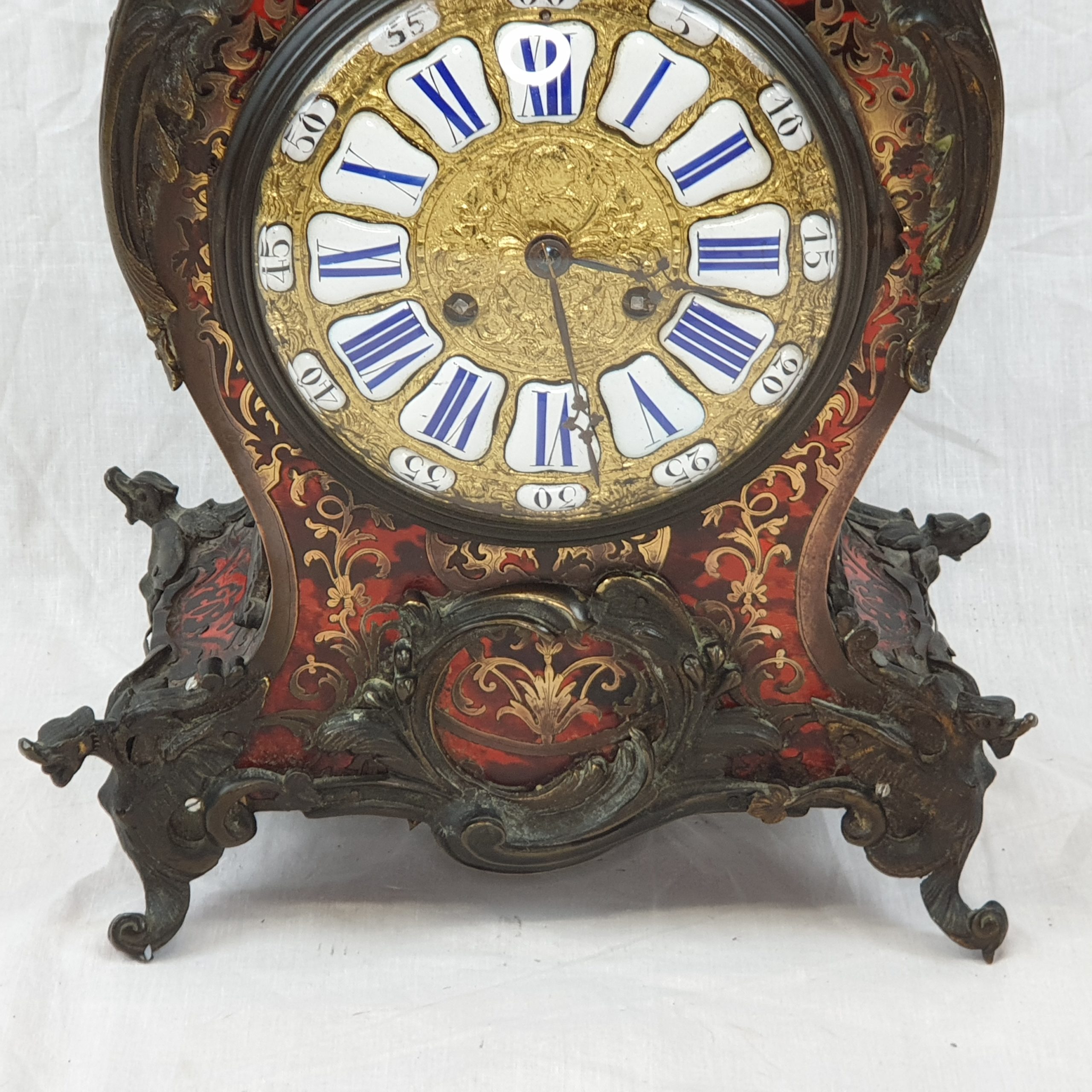 19th Century French Boulle Work Mantle Clock - Image 8