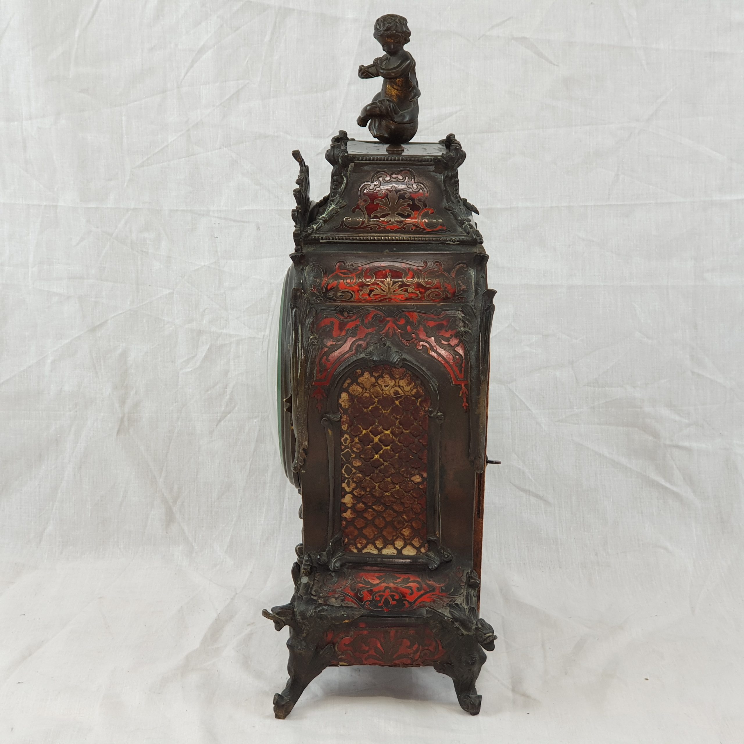19th Century French Boulle Work Mantle Clock - Image 5