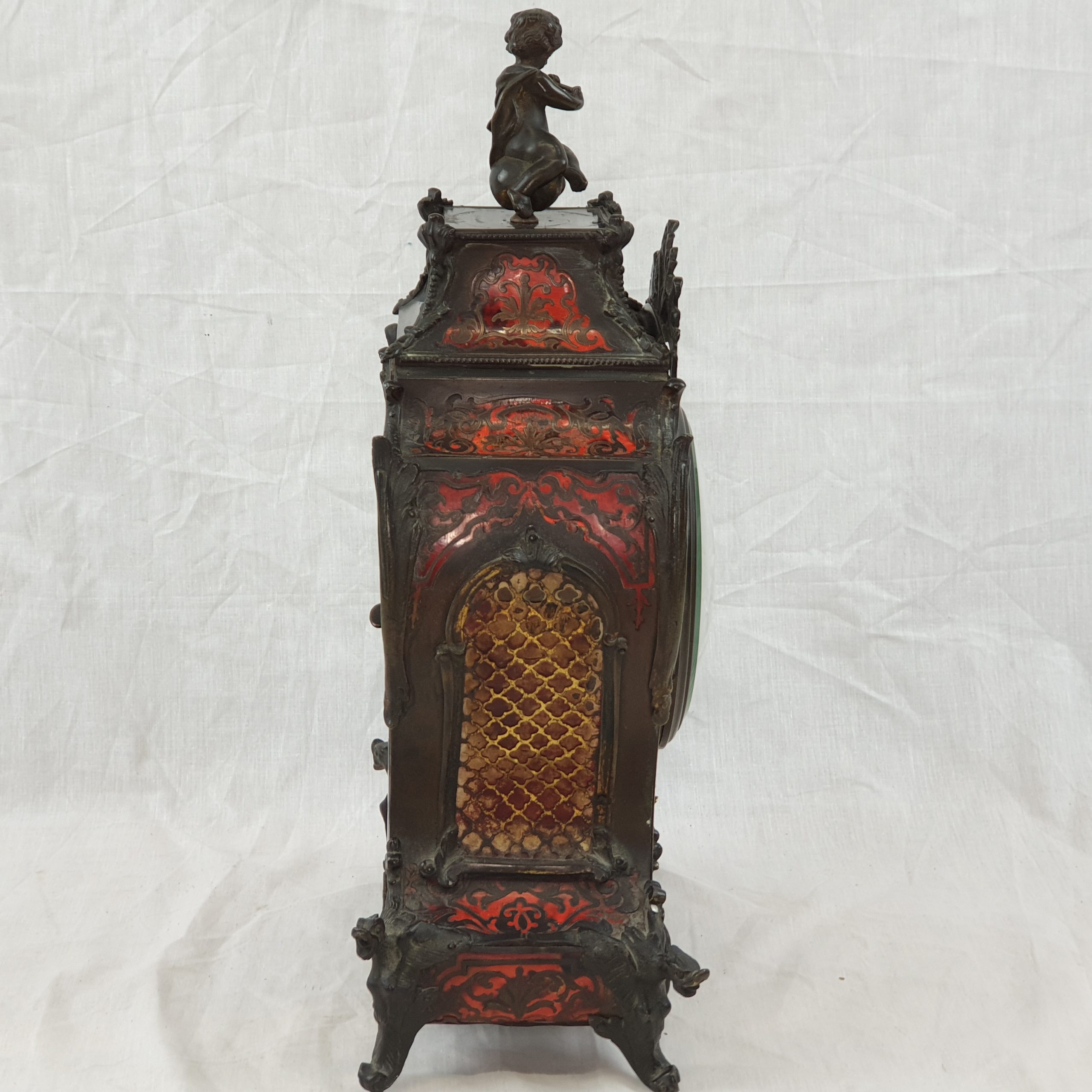 19th Century French Boulle Work Mantle Clock - Image 4