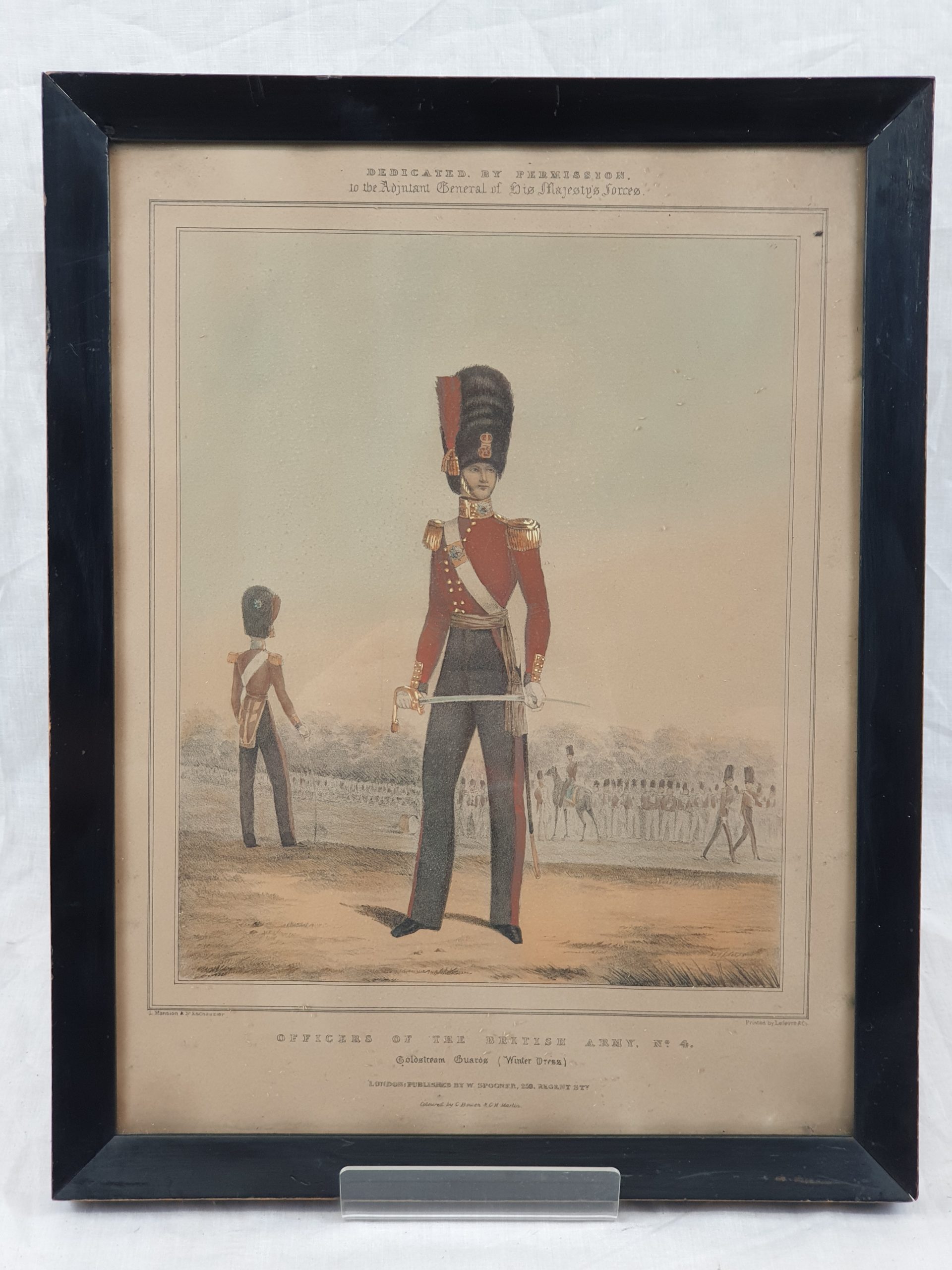 Early Edwardian Coldstream Guards Winter Dress Hand Coloured Chromolithograph