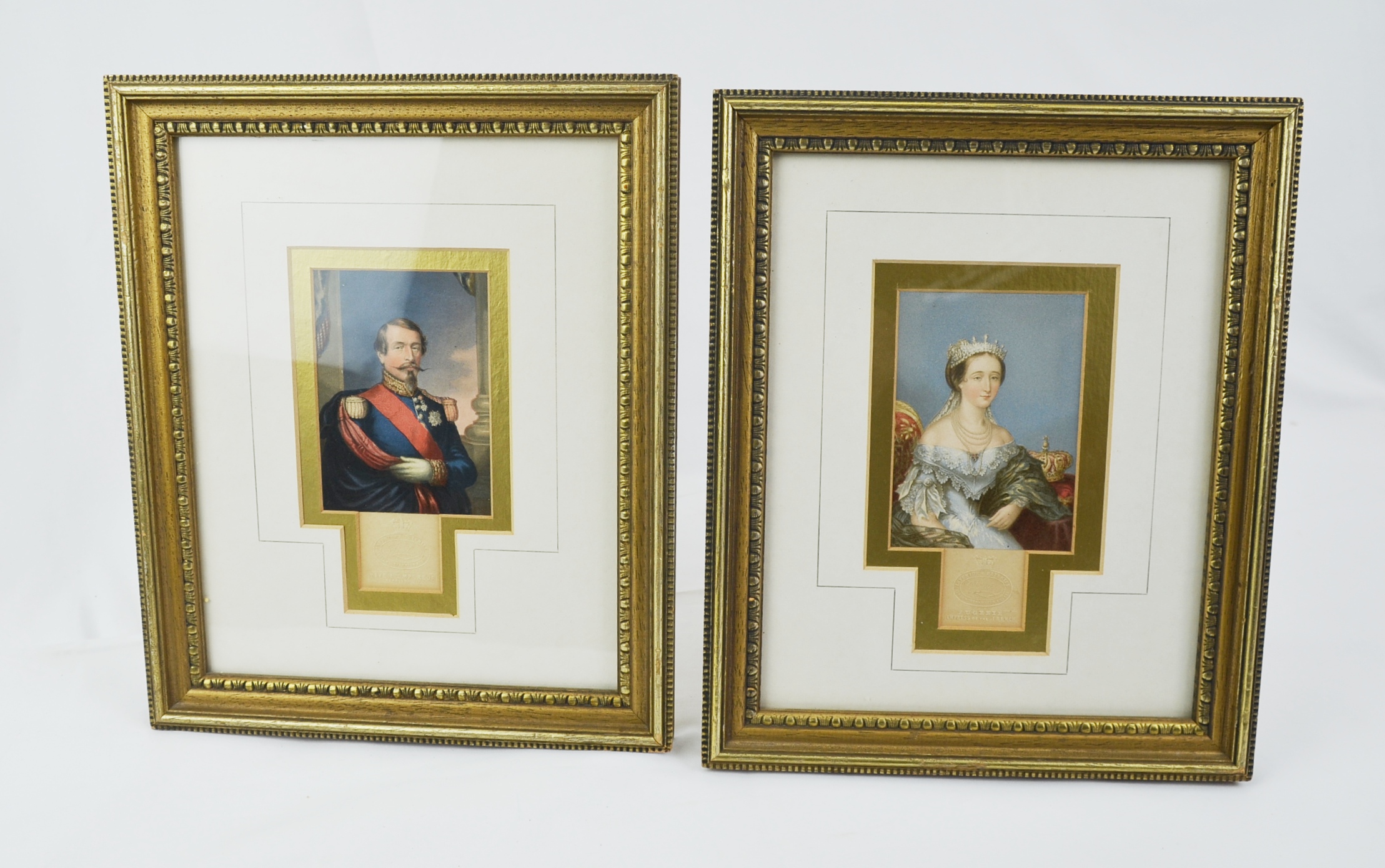 Original Baxter Prints of Napoleon III and Empress Eugenie 1854
