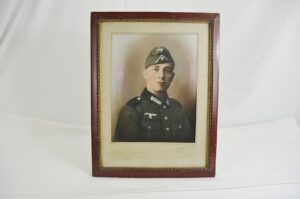 WW2 Hand Enhanced Picture Of A German Soldier In Original Frame