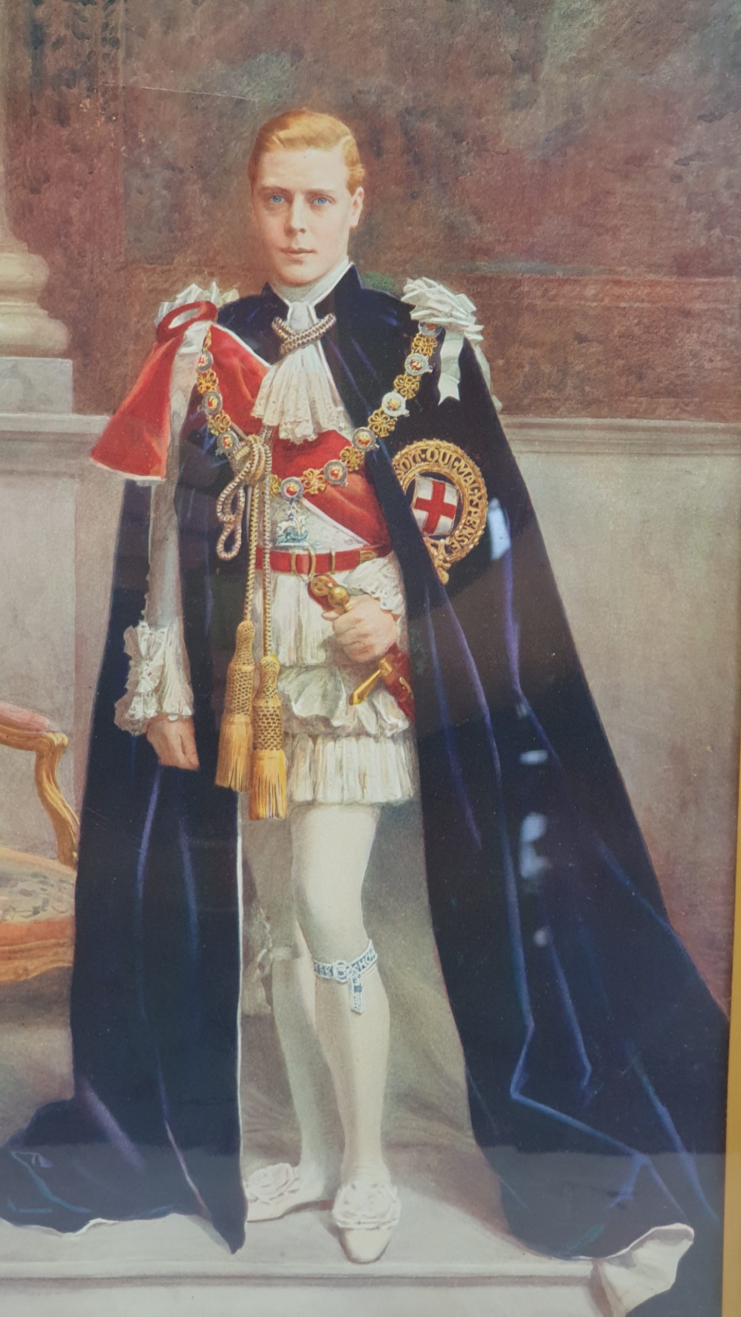 1936 Edward VIII In Garter Robes Chromolithograph - Image 3