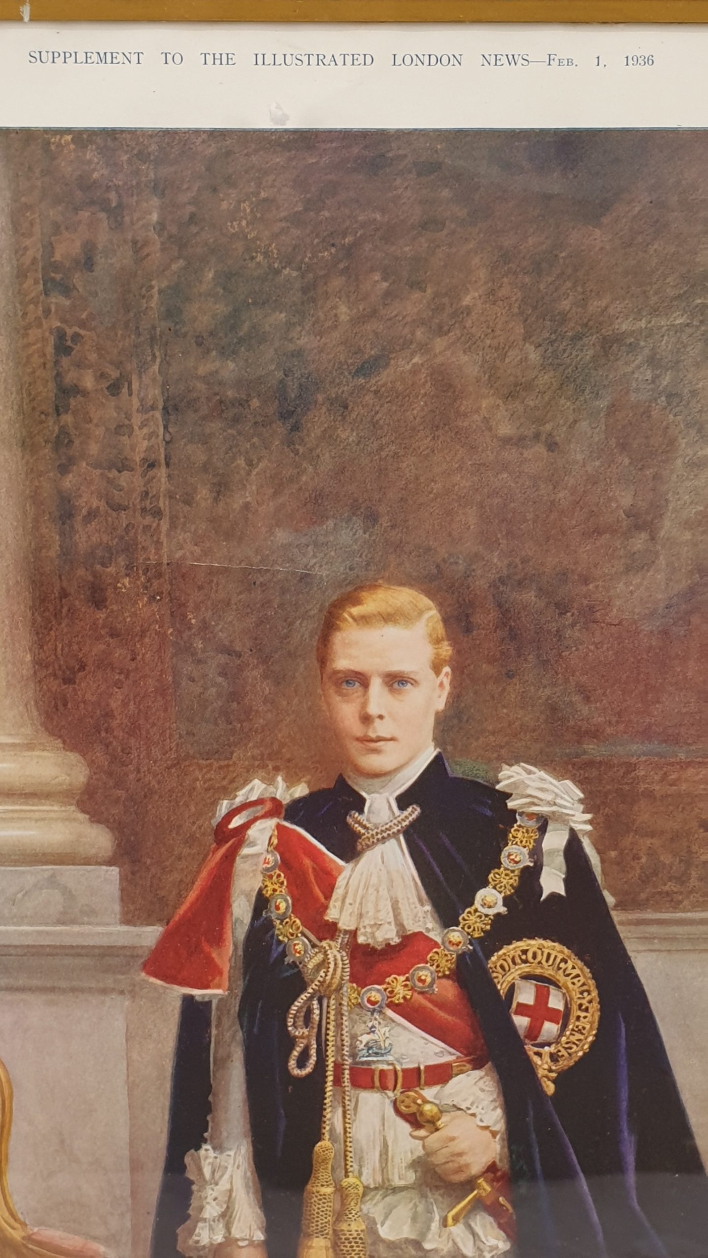 1936 Edward VIII In Garter Robes Chromolithograph - Image 4