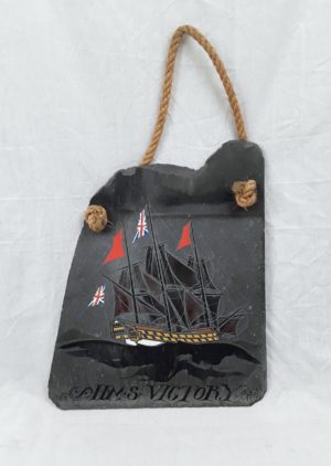 Hand Painted Image Of HMS Victory On Slate