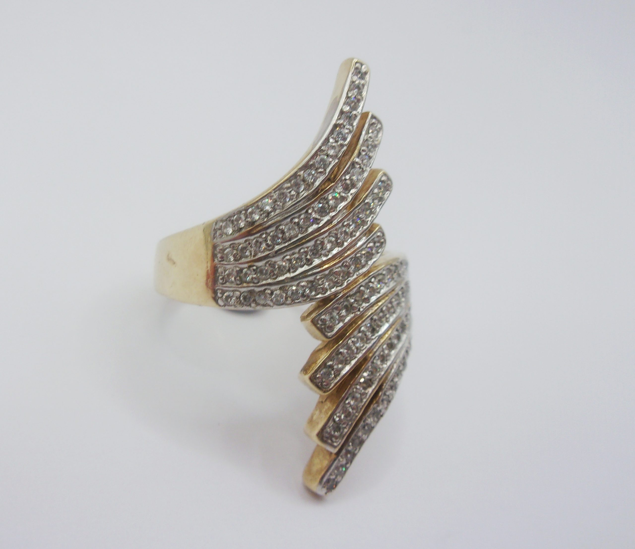 9ct Yellow Gold Cubic Zirconia Cocktail Ring UK Size S US 9 - Image 3