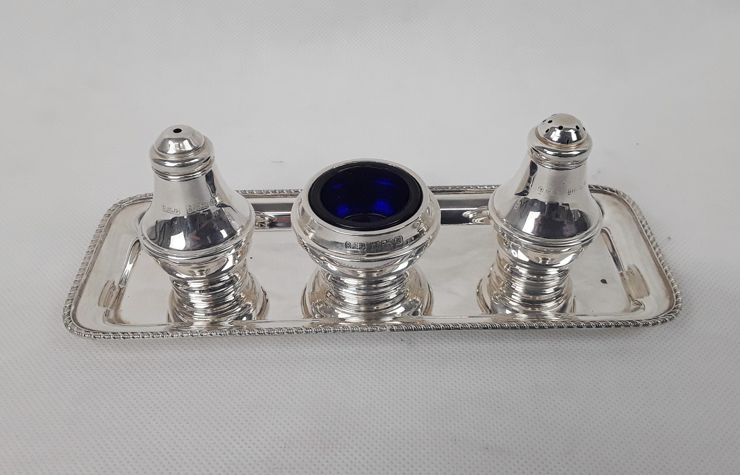 Sterling Silver Condiment Set – Birmingham 1991 - Image 12