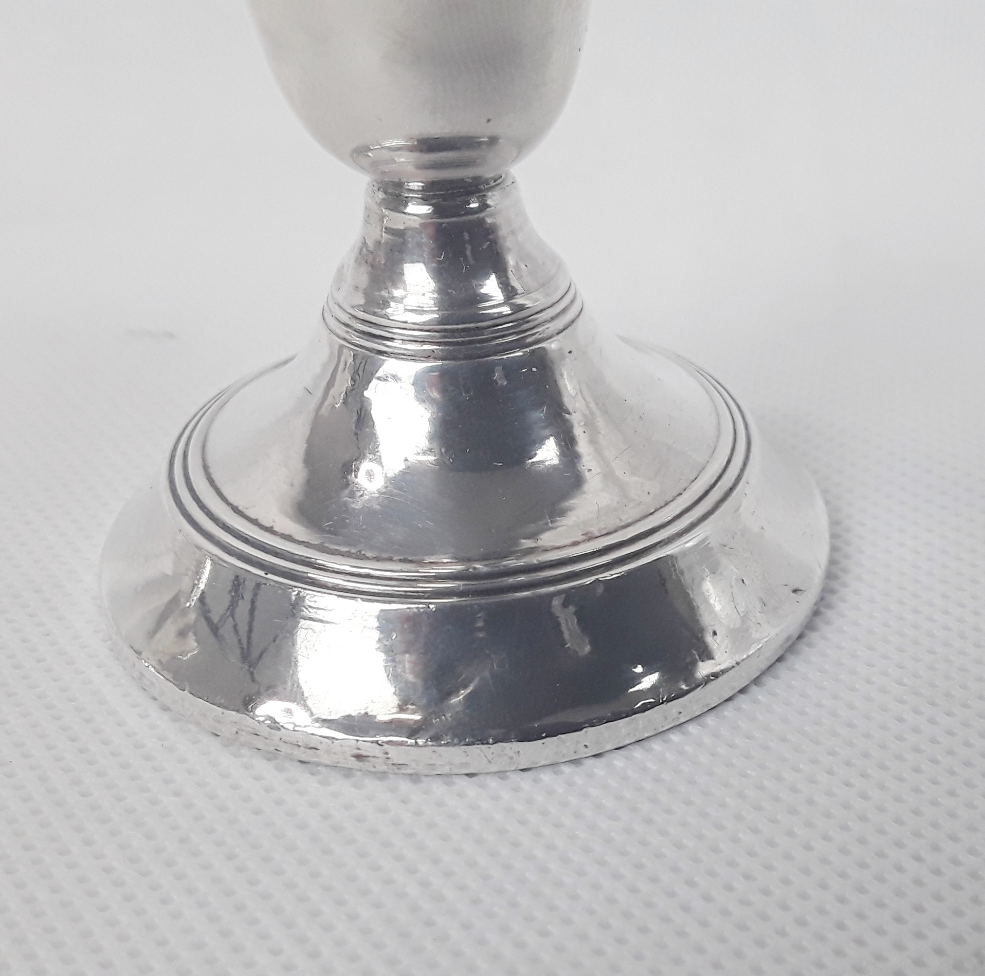 Pair Of Squat Sterling Silver Candlesticks – London 1921 - Image 5
