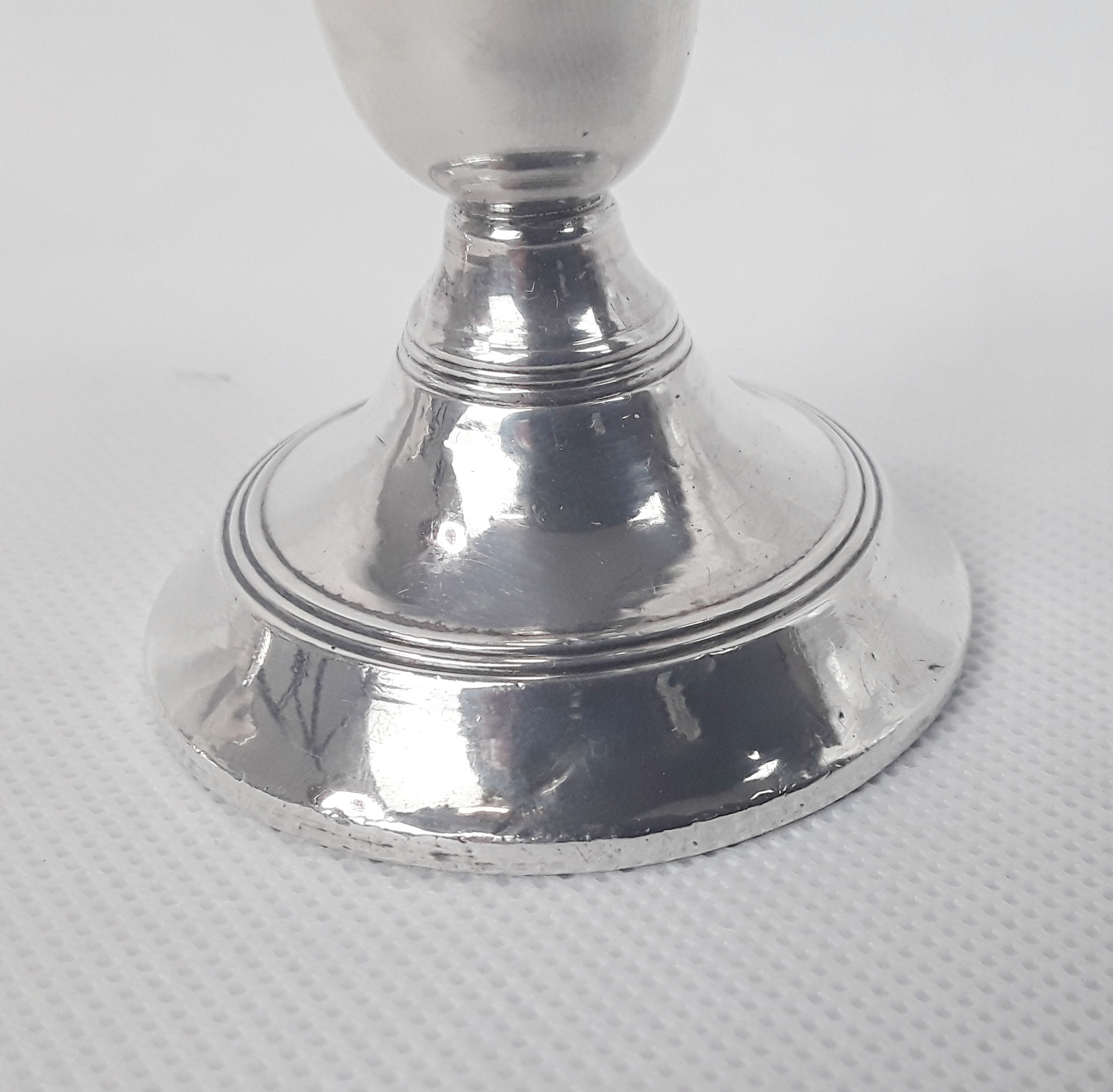 Pair Of Squat Sterling Silver Candlesticks – London 1921 - Image 4