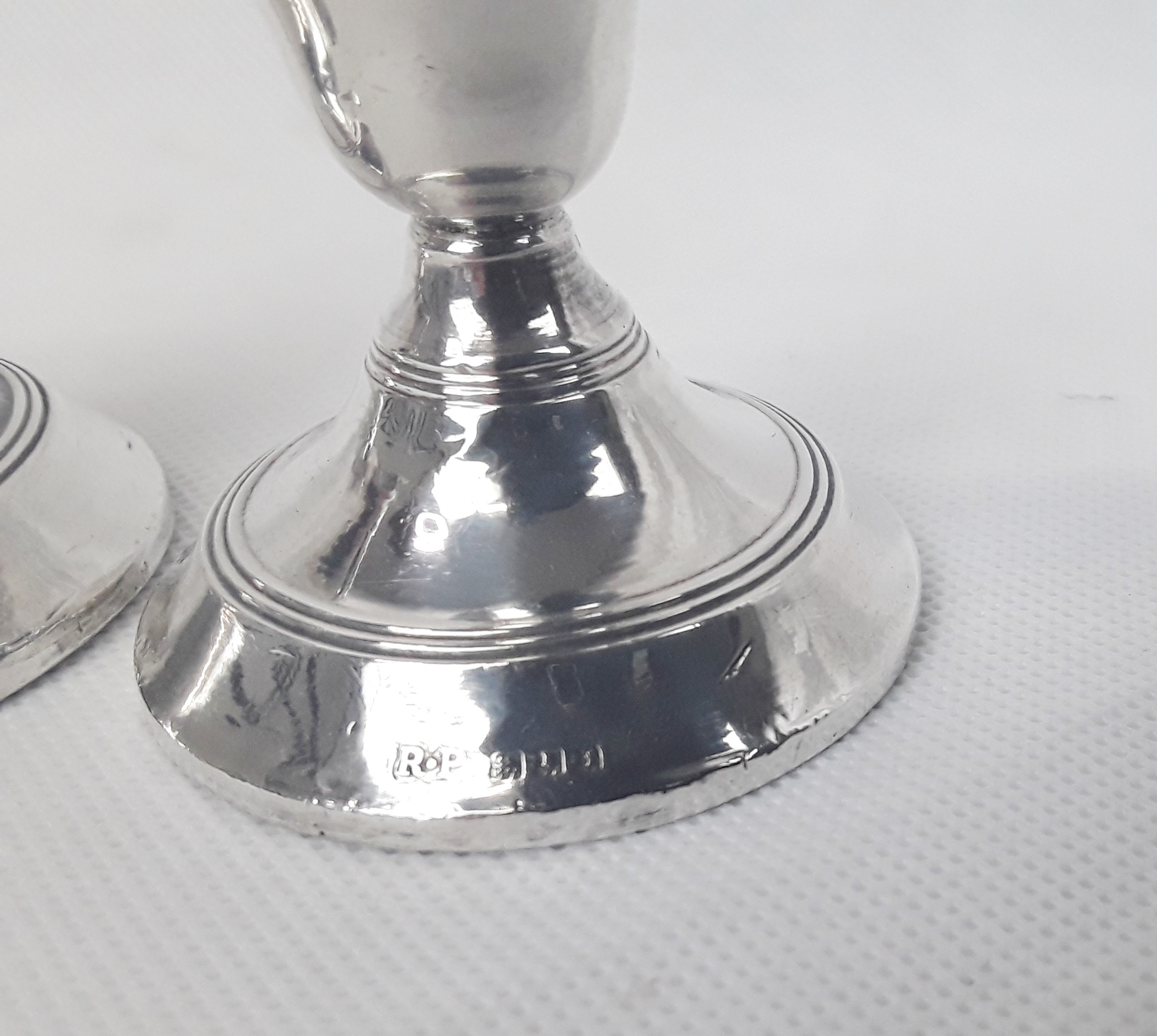 Pair Of Squat Sterling Silver Candlesticks – London 1921 - Image 12