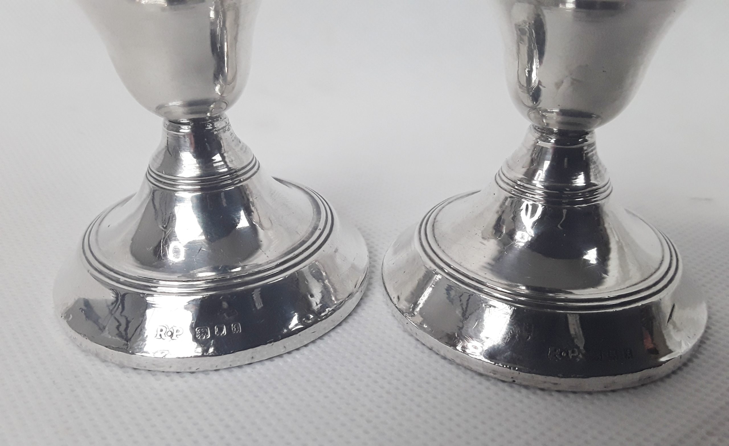 Pair Of Squat Sterling Silver Candlesticks – London 1921 - Image 11