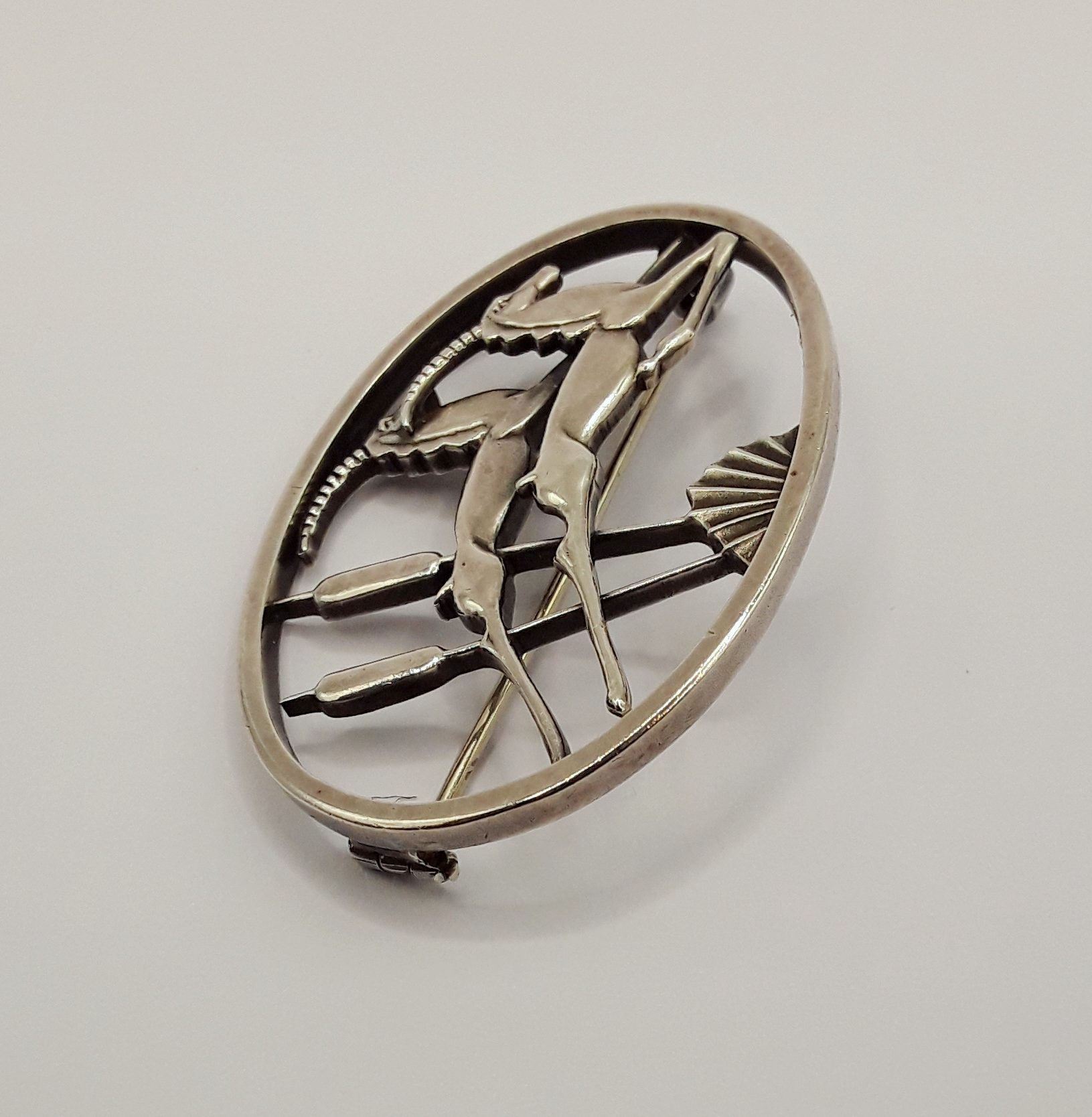 Sterling Silver Brooch of Two Gazelles by Geoffrey Bellamy & George Tarratt c1956 - Image 2