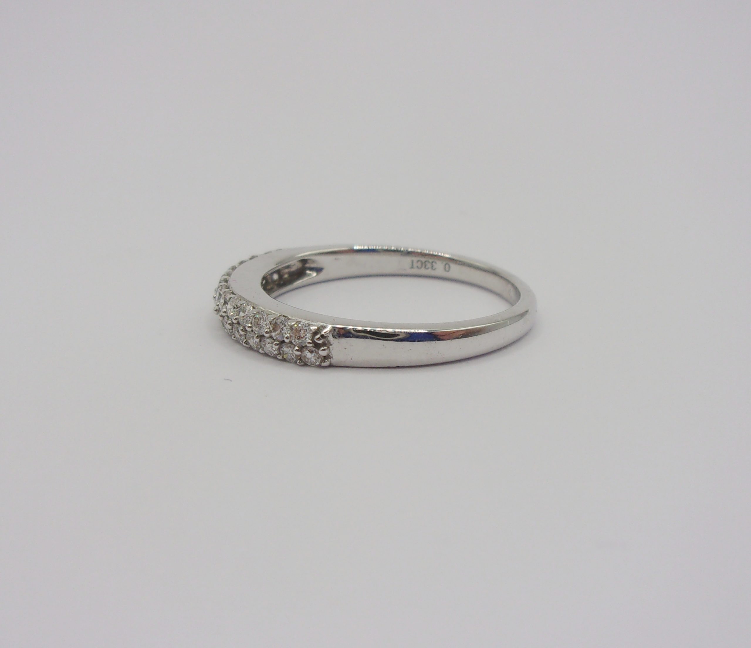 9ct White Gold 0.33 CTW Diamond Half Eternity Ring UK Size M+ US 6 ¼ - Image 2