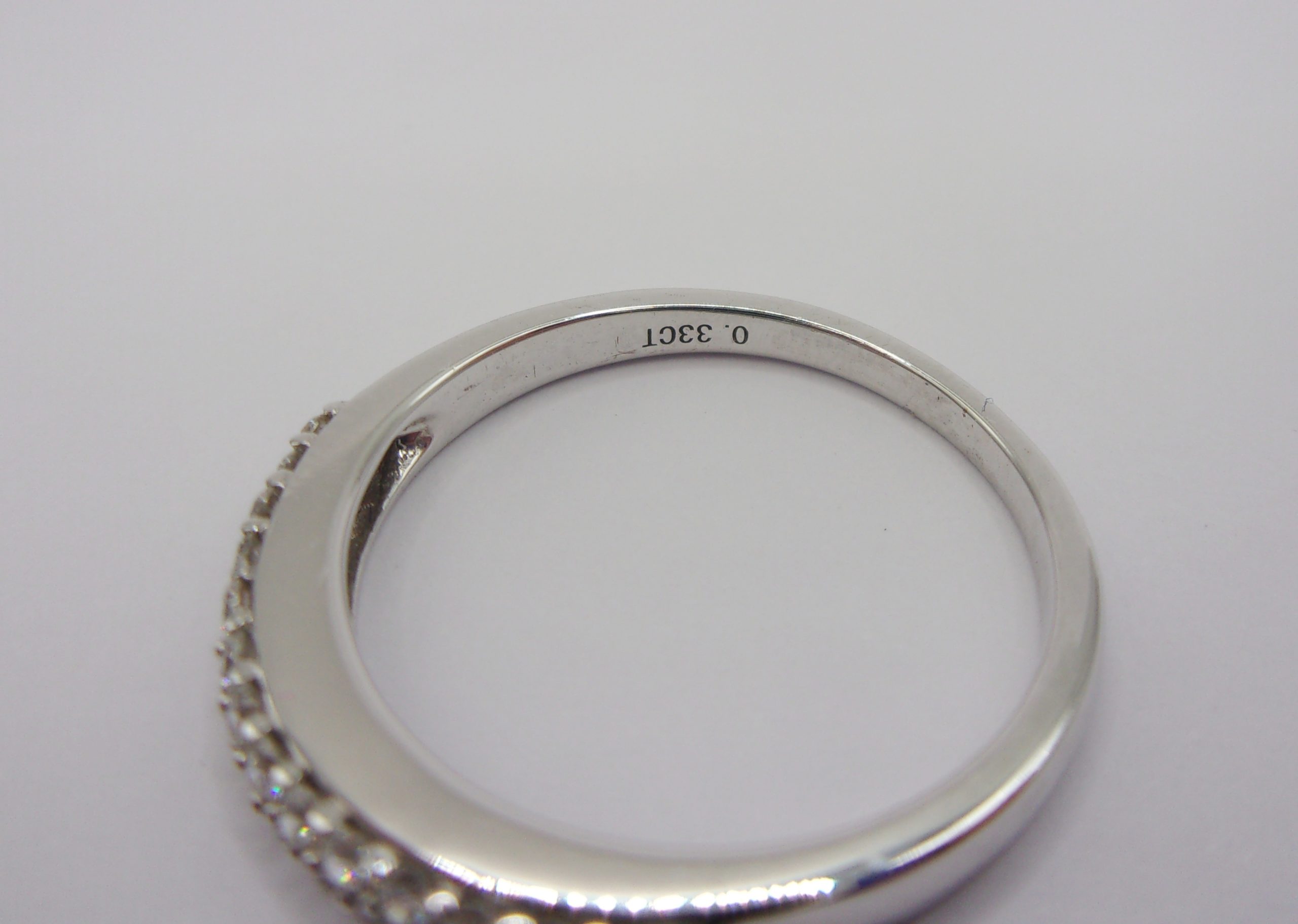 9ct White Gold 0.33 CTW Diamond Half Eternity Ring UK Size M+ US 6 ¼ - Image 6