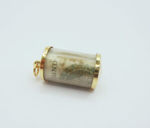 9ct Yellow Gold Old Pound Note Cylindrical Pendant
