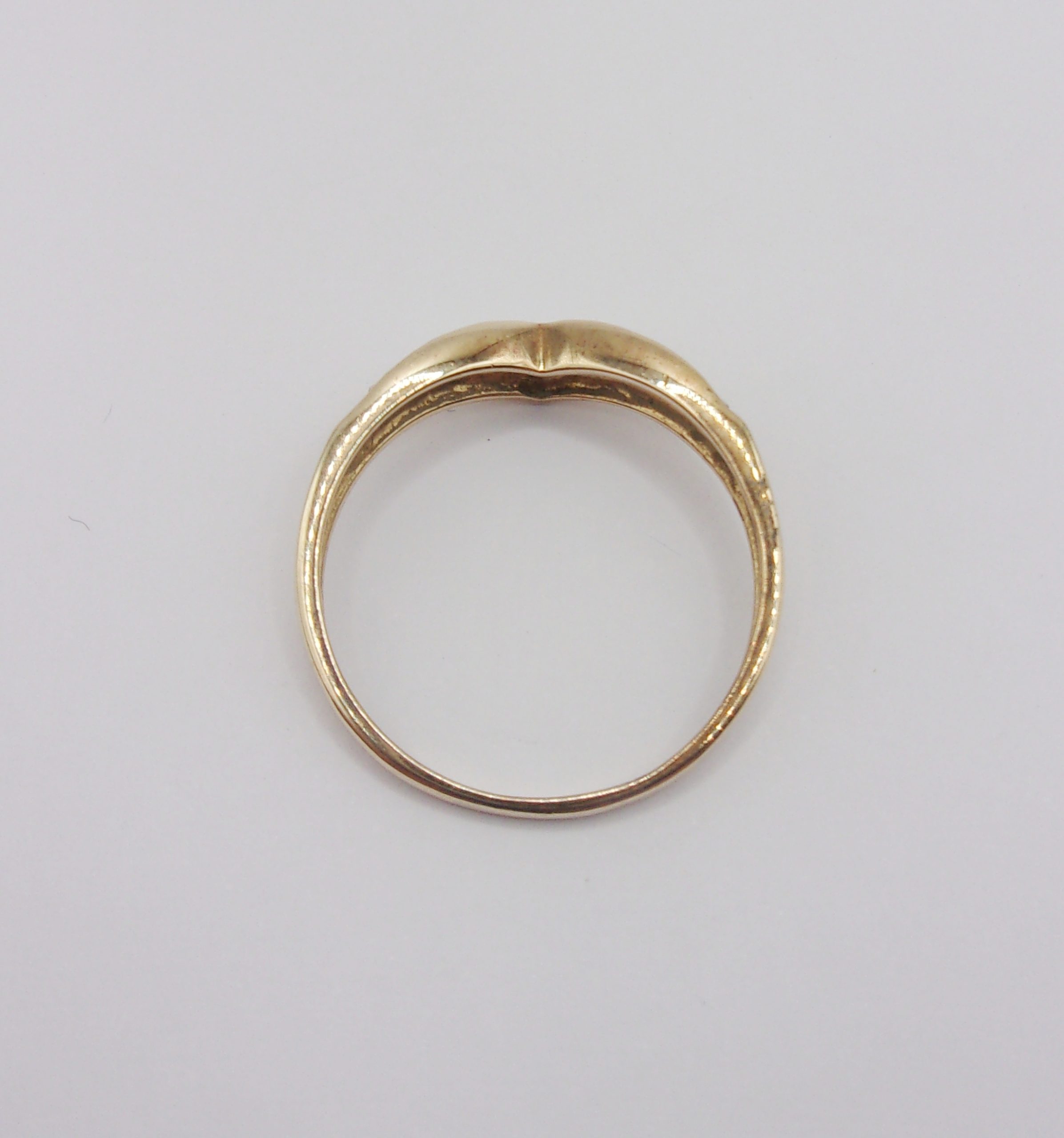 9ct Yellow Gold Diamond Wishbone Ring UK Size N+ US 6 ¾ - Image 5