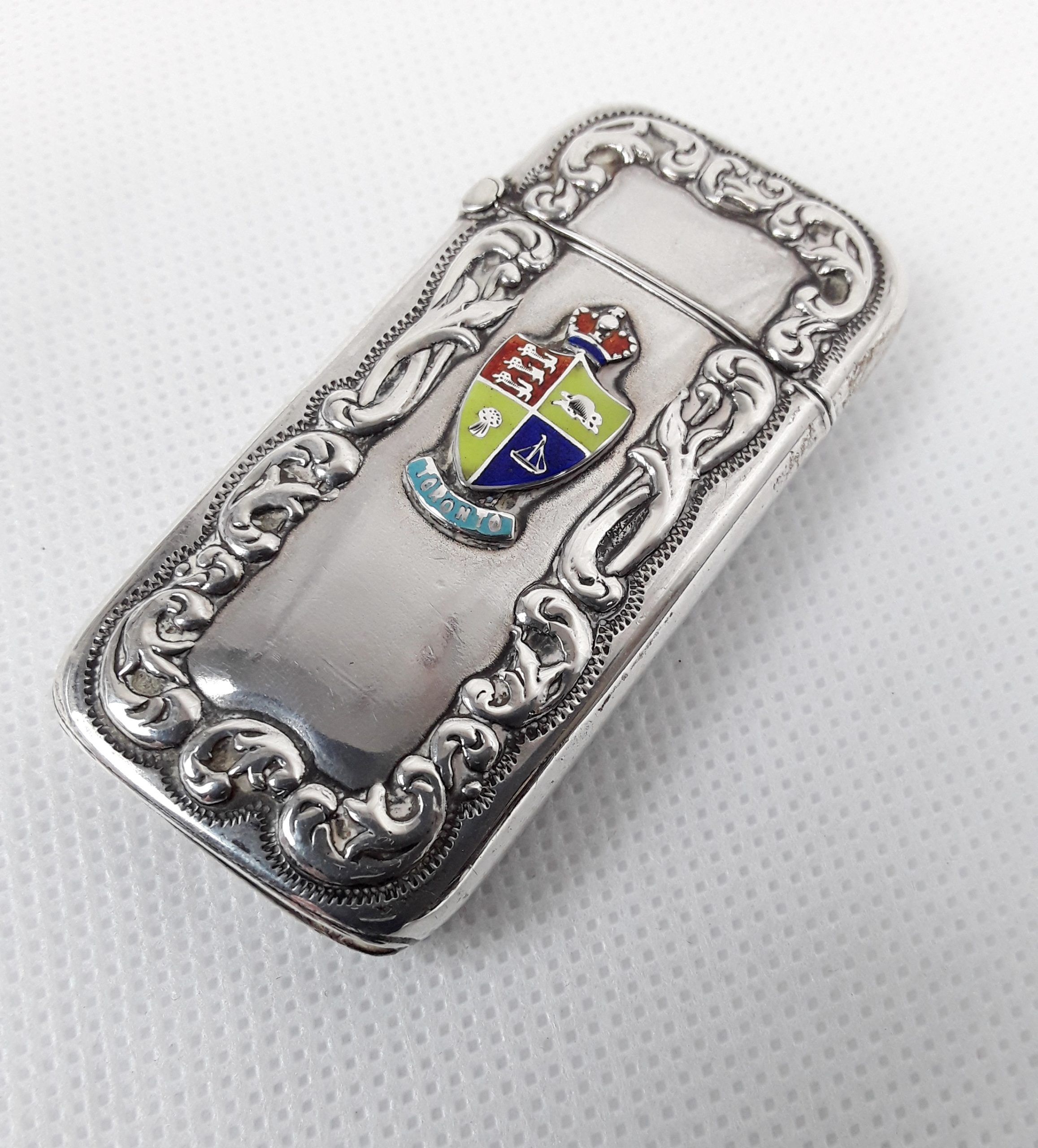 Silver Vesta Case with Enamel Toronto Badge