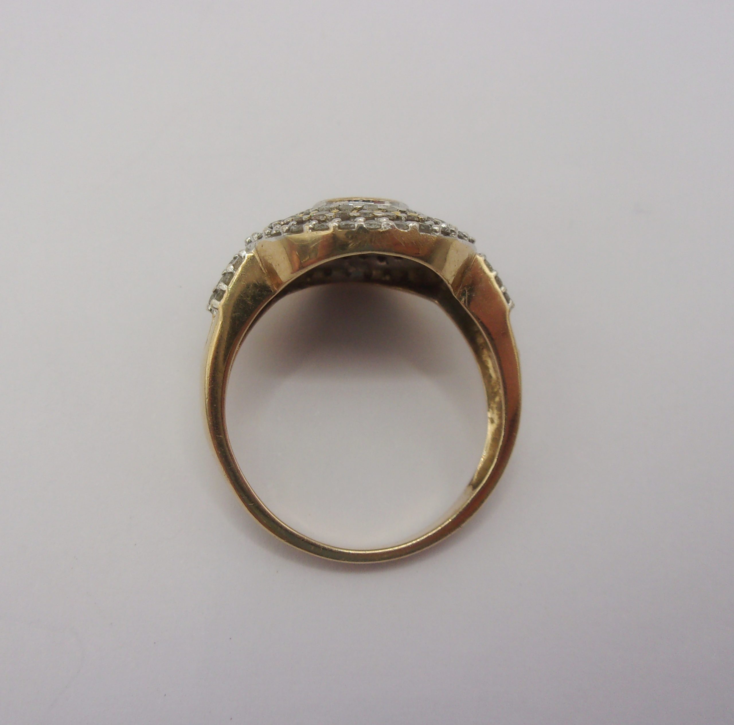 9ct Yellow Gold Ruby & Diamond Cluster Ring UK Size O+ US 7 ¼ - Image 5