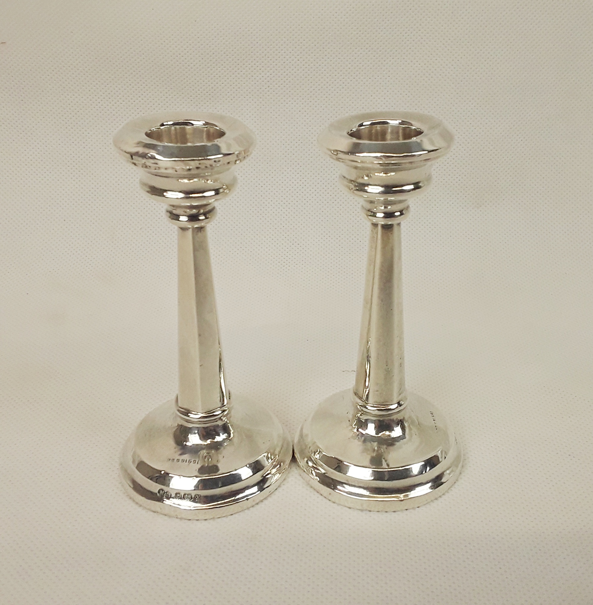 Pair Of Small Sterling Silver Candlesticks – Birmingham 1922