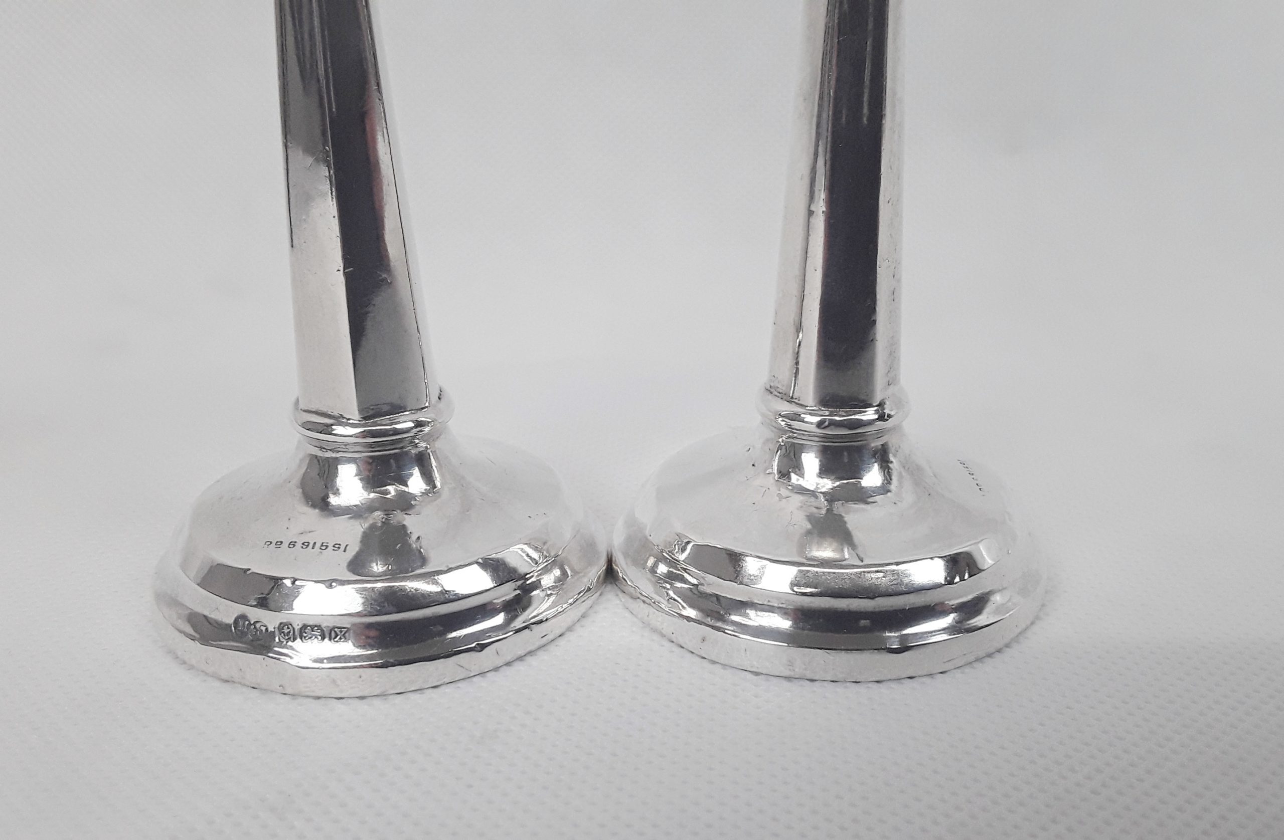 Pair Of Small Sterling Silver Candlesticks – Birmingham 1922 - Image 2