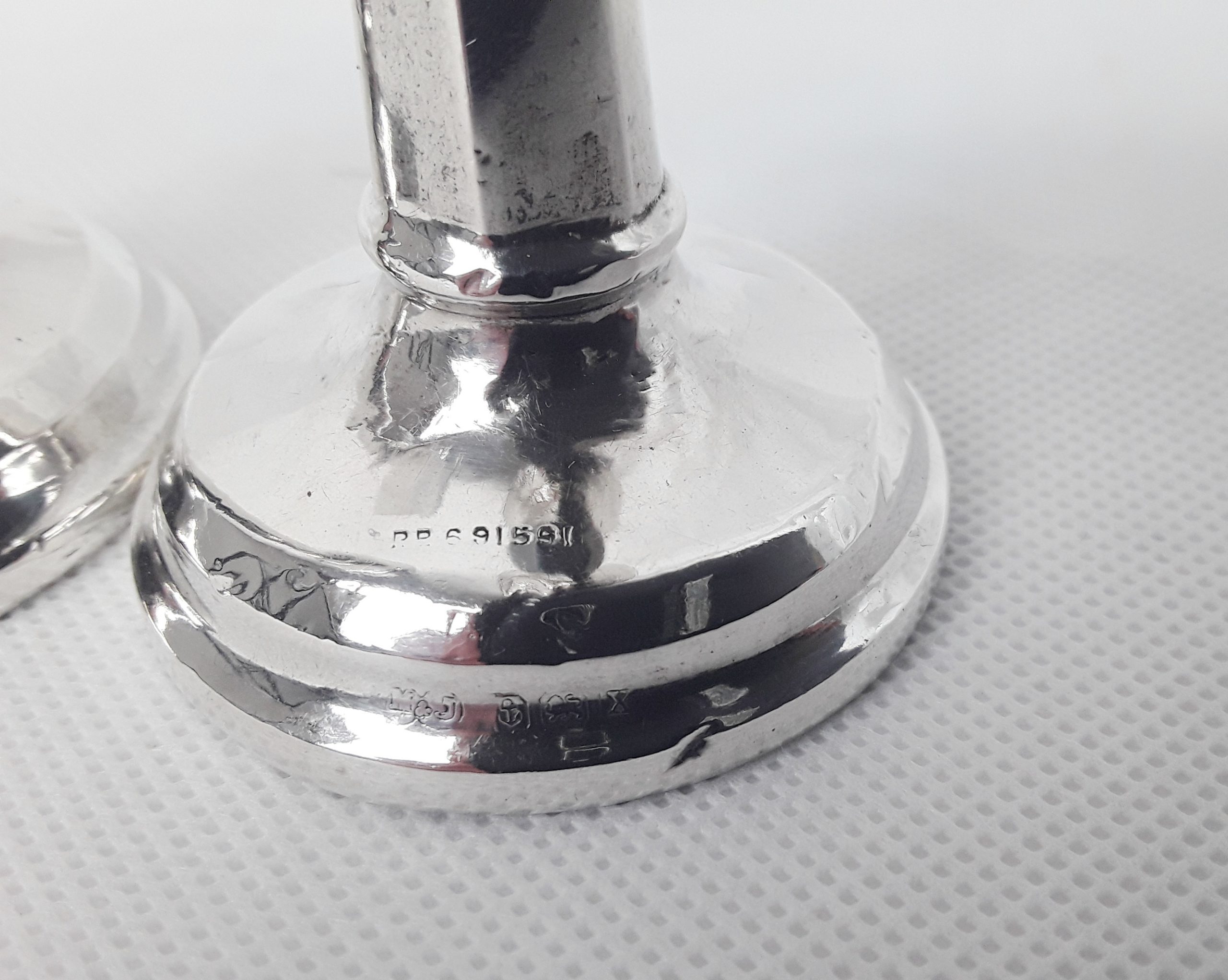 Pair Of Small Sterling Silver Candlesticks – Birmingham 1922 - Image 7