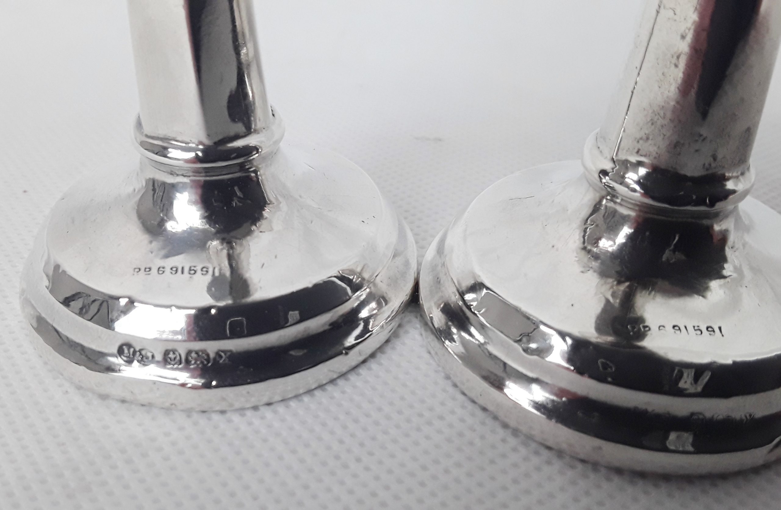 Pair Of Small Sterling Silver Candlesticks – Birmingham 1922 - Image 6