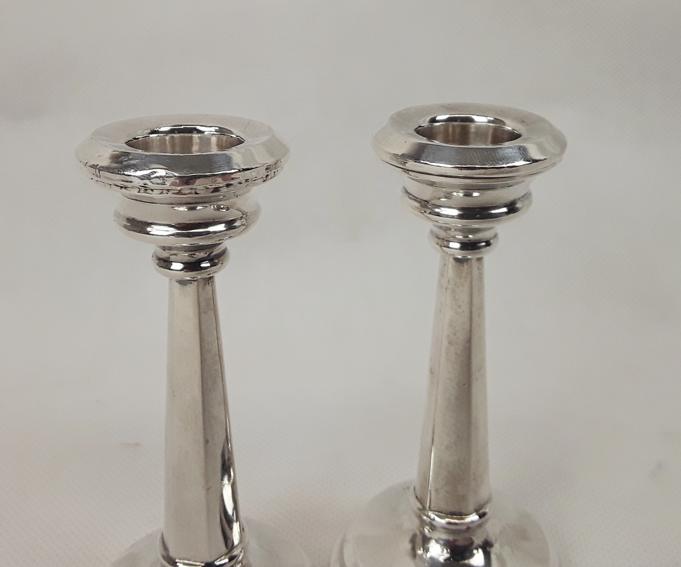 Pair Of Small Sterling Silver Candlesticks – Birmingham 1922 - Image 3