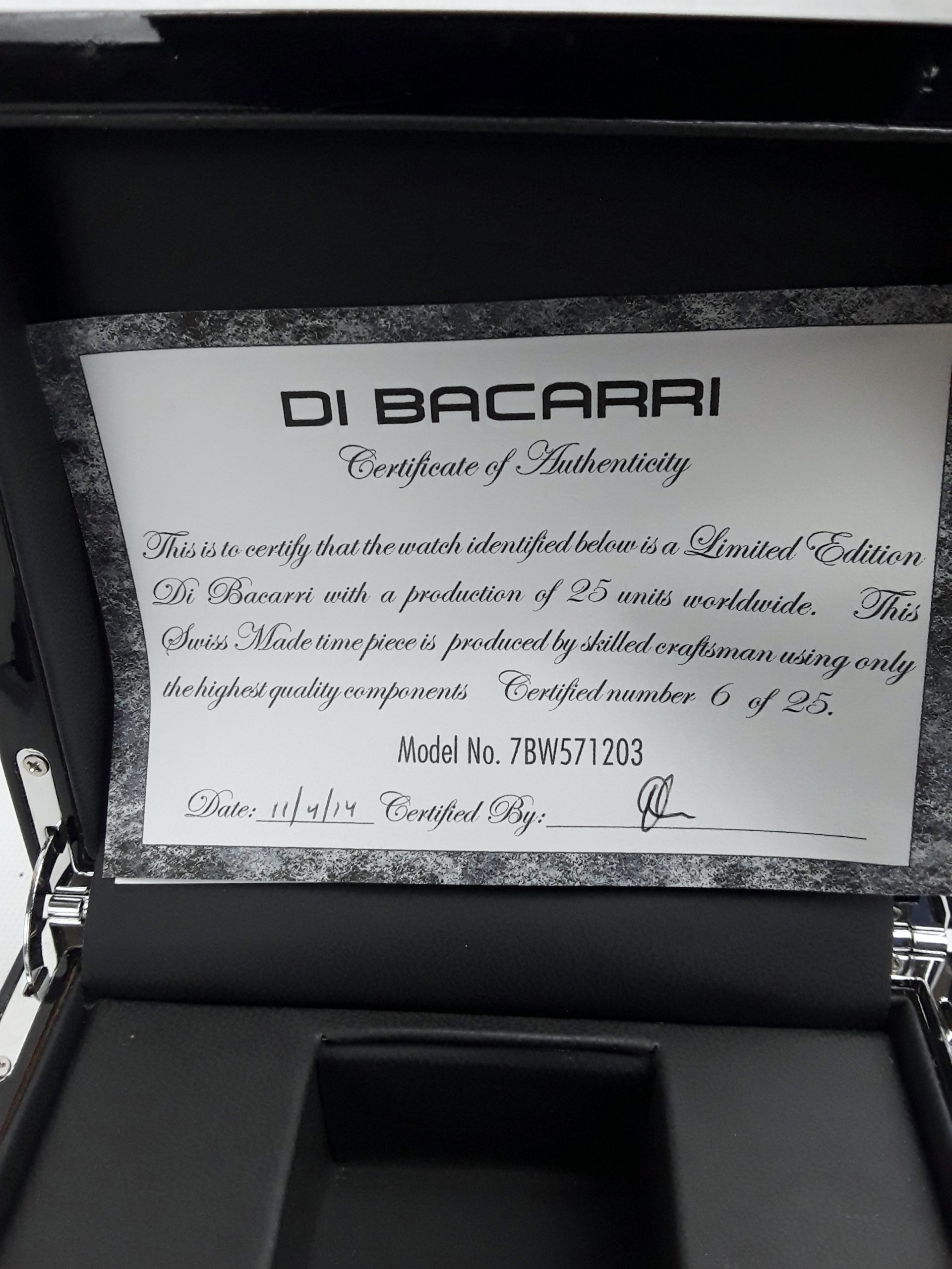 Di Bacarri 7BW571203 Gents Automatic Chronograph Wrist Watch Valjoux Cal. 7750 Movement Ltd Ed. 6 of 25 - Image 9