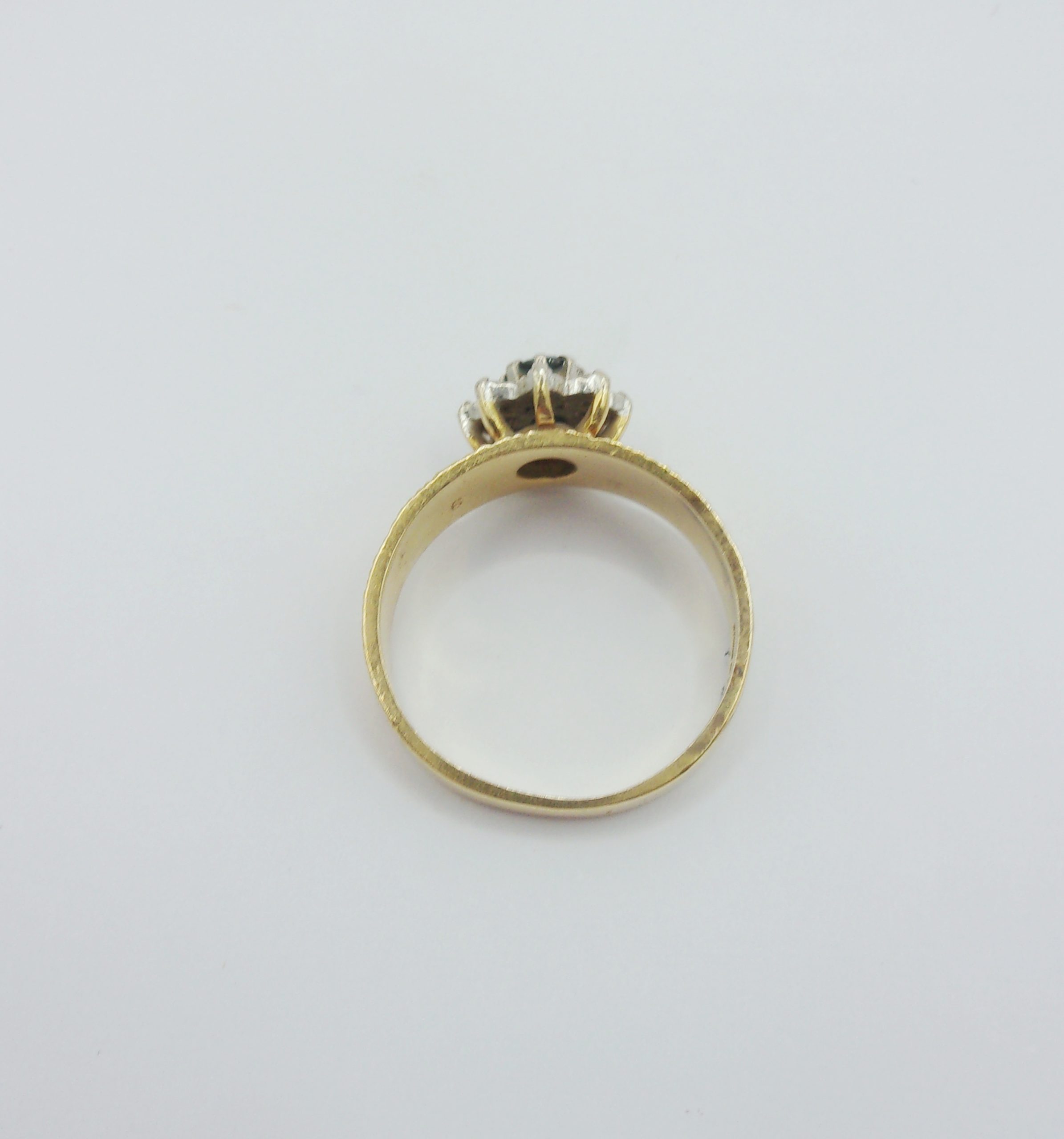 18ct Yellow Gold Sapphire & Diamond Flower Head Ring UK Size M+ US 6 ¼ - Image 5