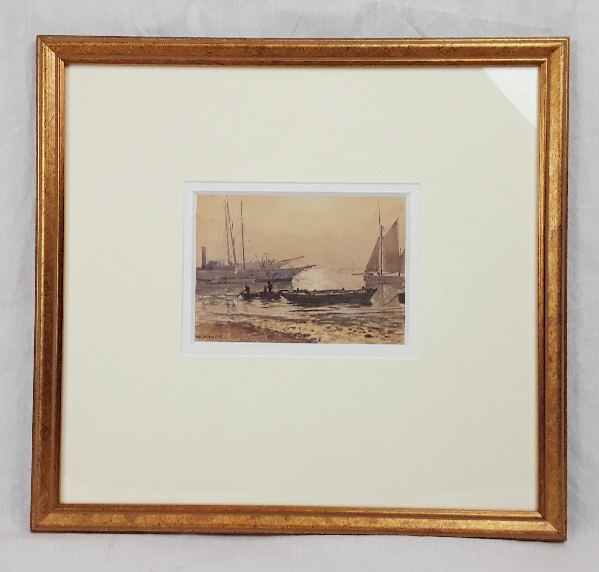 Martin Snape (1852-1930) - Watercolour of Portsmouth Harbour