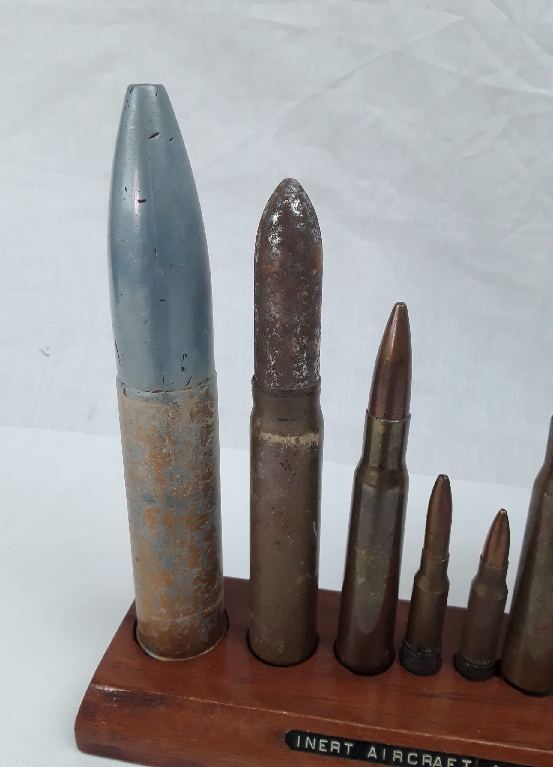 Mounted Display Of 8 Inert Aircraft Ammunition Rounds - Image 5