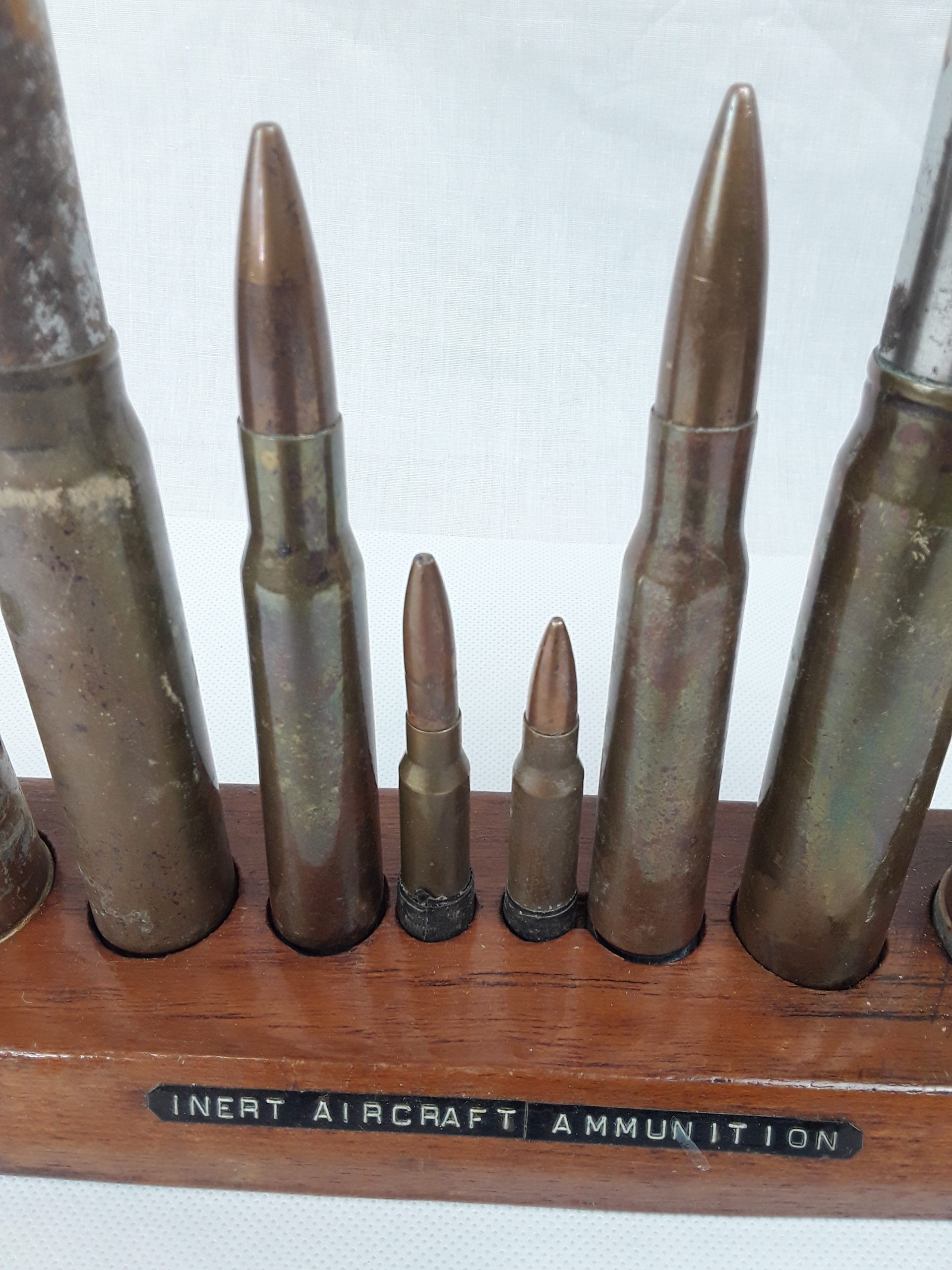 Mounted Display Of 8 Inert Aircraft Ammunition Rounds - Image 4