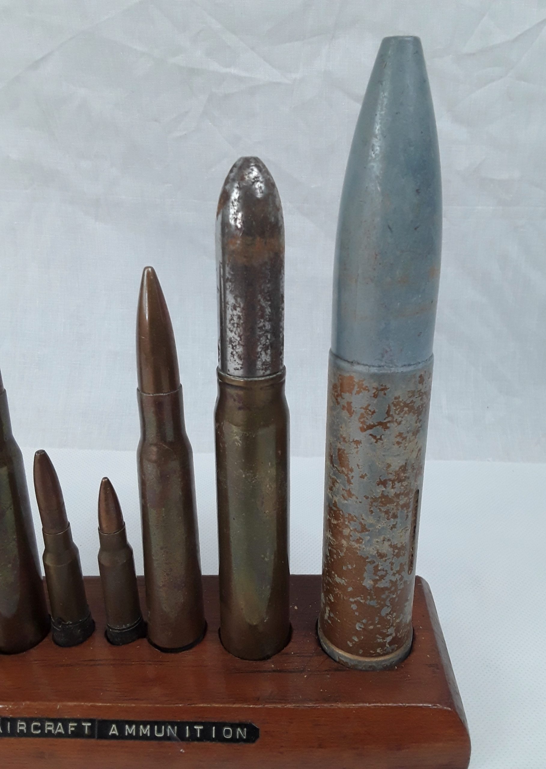Mounted Display Of 8 Inert Aircraft Ammunition Rounds - Image 3