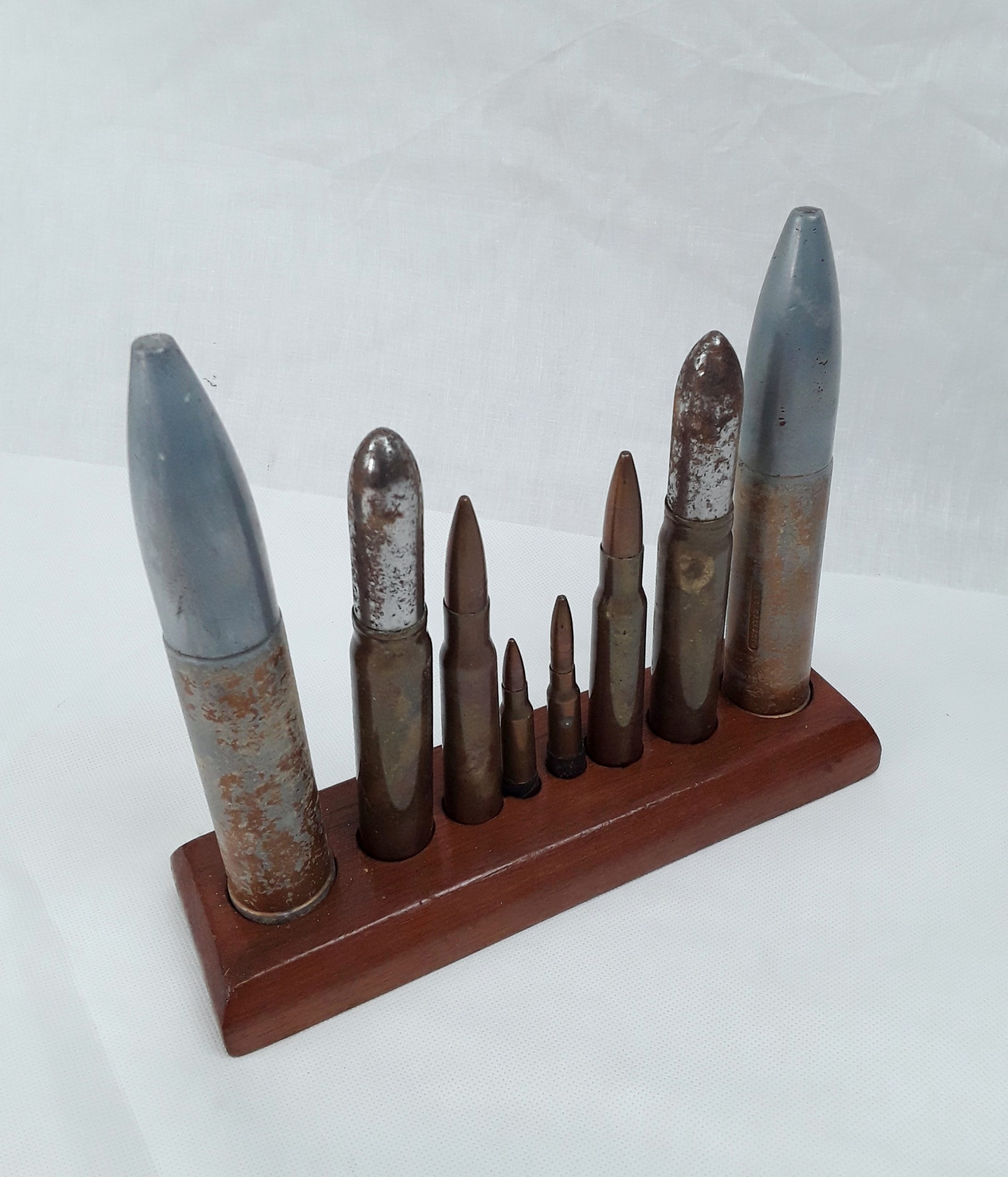 Mounted Display Of 8 Inert Aircraft Ammunition Rounds - Image 2
