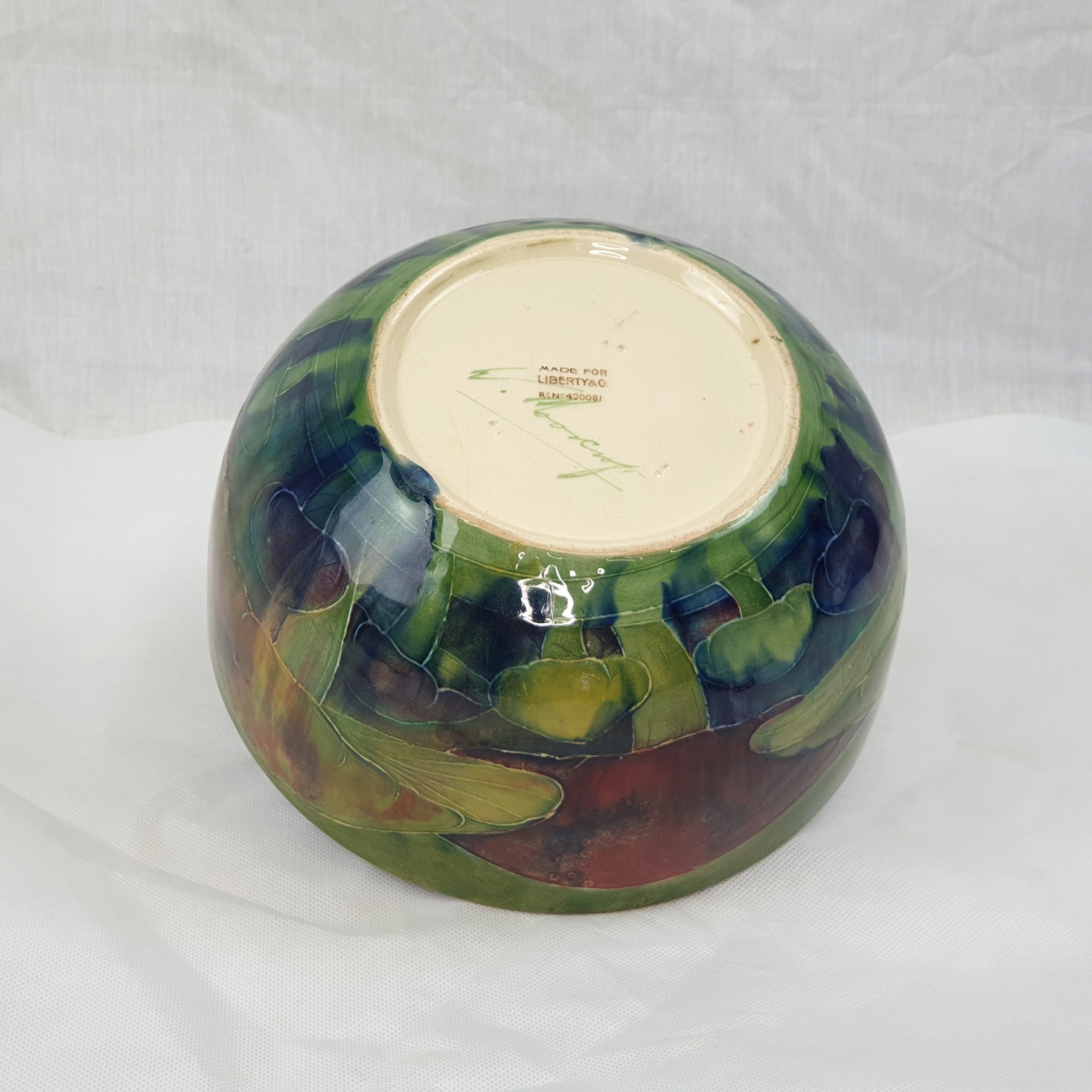 Circa 1910 William Moorcroft For Liberty & Co. Claremont Toadstool Bowl - Image 8