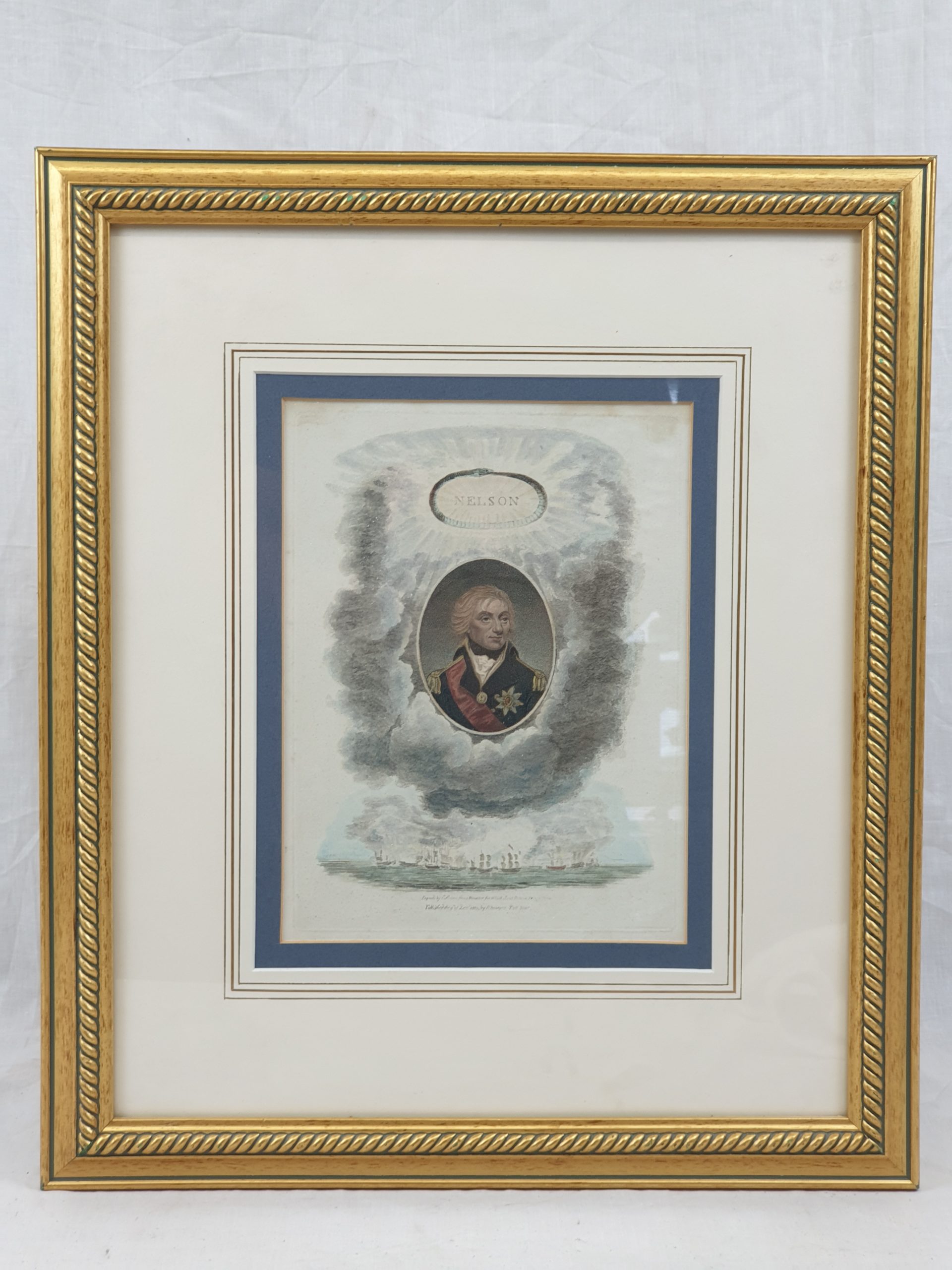 1805 Admiral Lord Nelson Hand Coloured Engraved