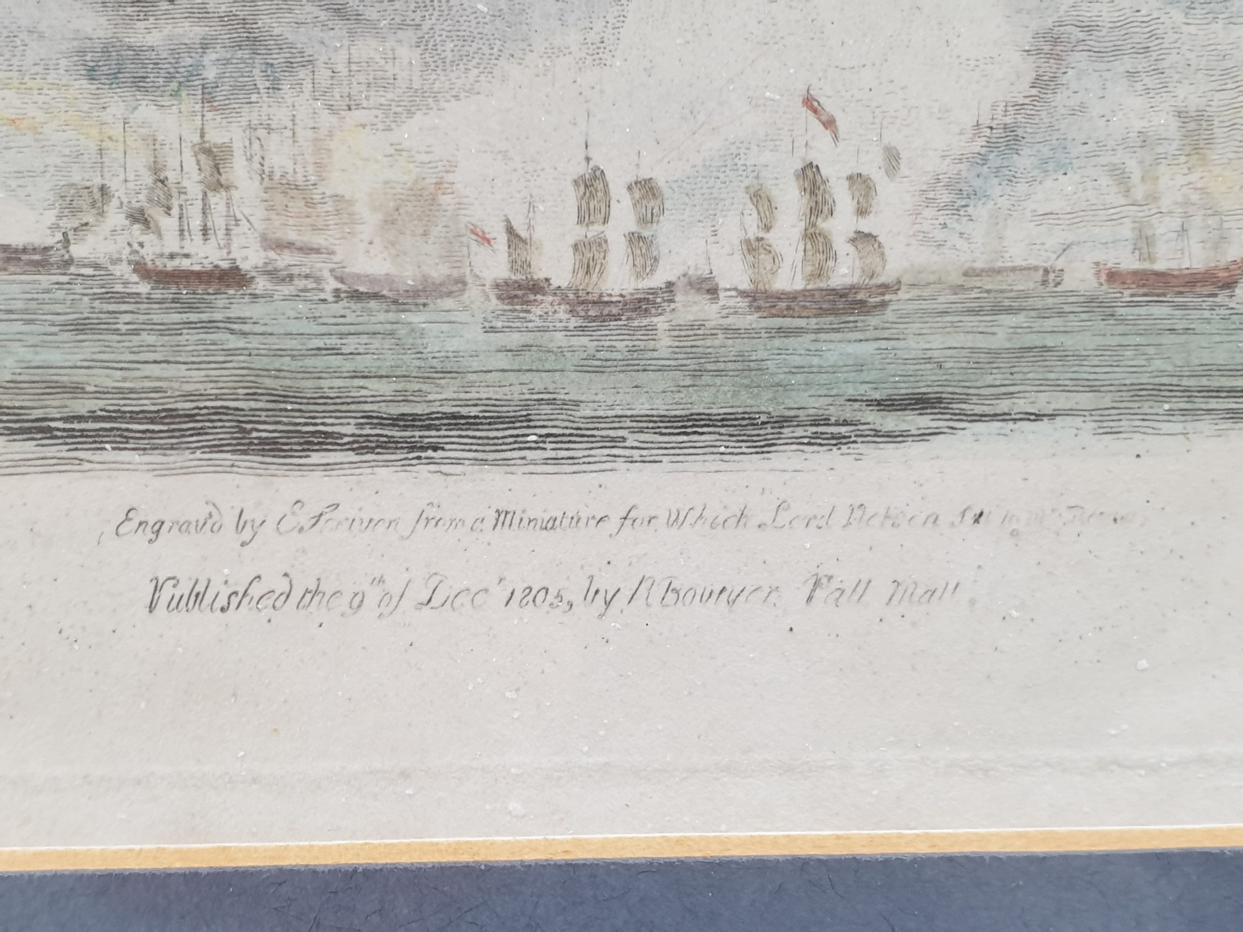 1805 Admiral Lord Nelson Hand Coloured Engraved - Image 4