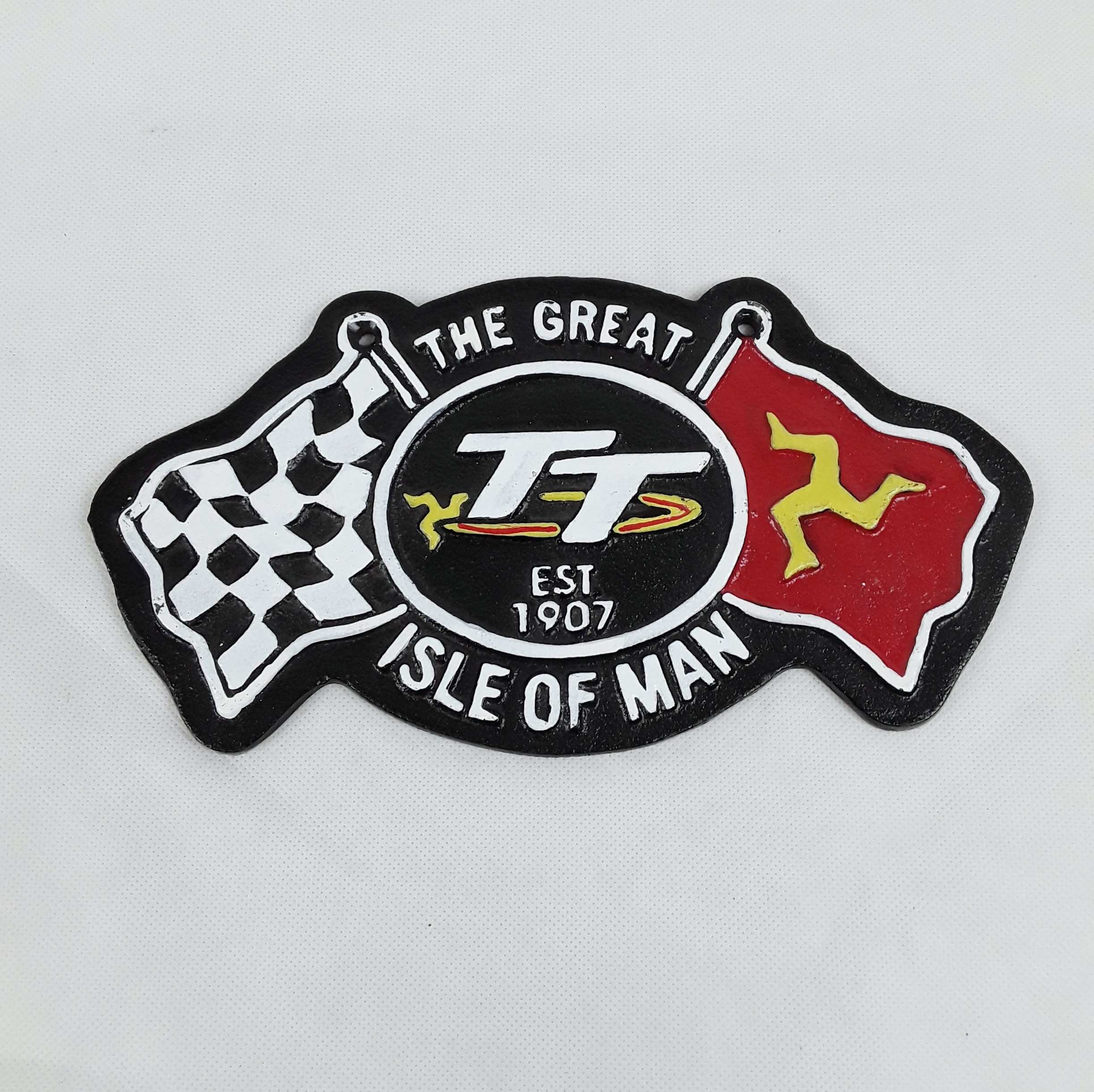 Isle Of Man TT Motorcycle Race Repro Cast Metal Advertising Sign