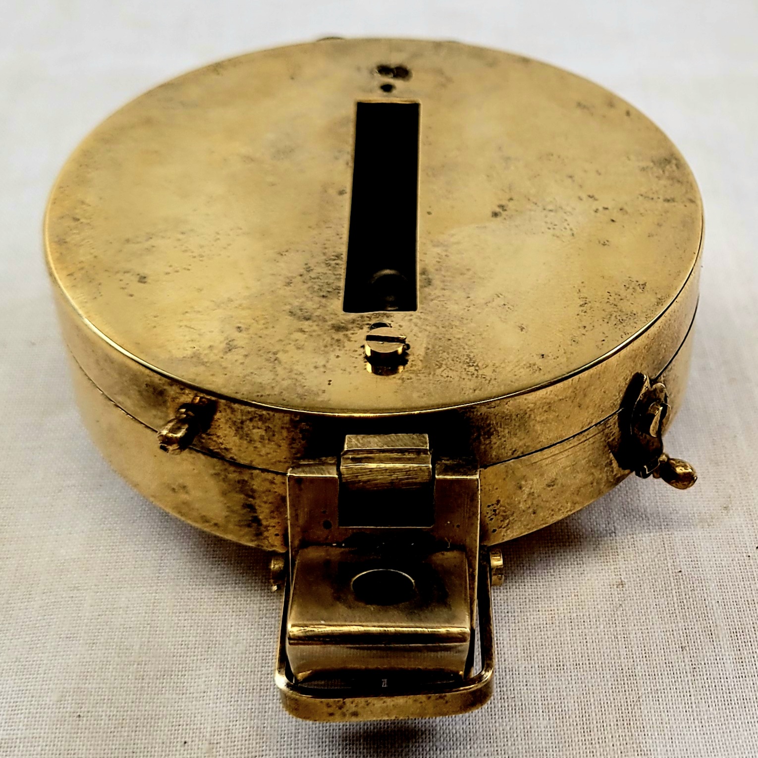 Vintage Cased Stanley Brass Prismatic Compass - Image 2