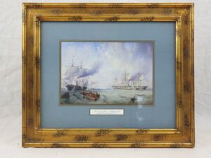 Framed Naval Review Spithead 1853 Print