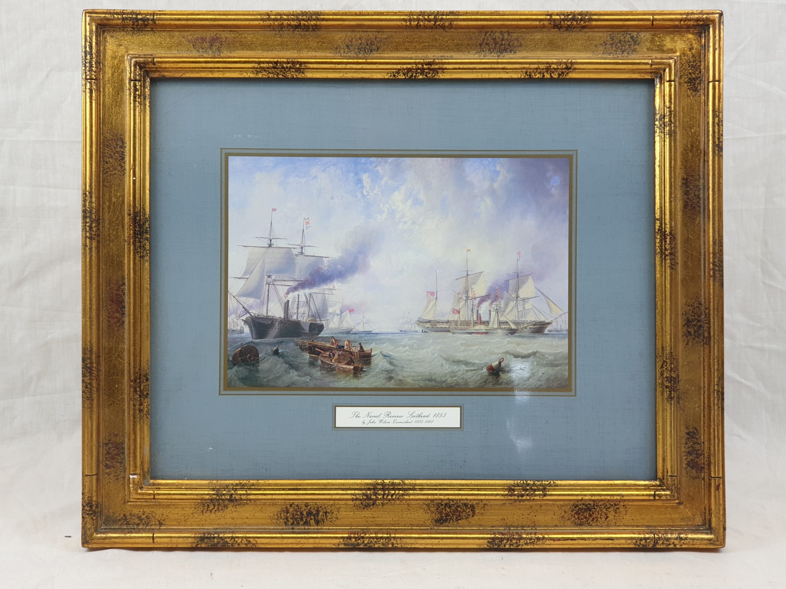 Framed Naval Review Spithead 1853 Print