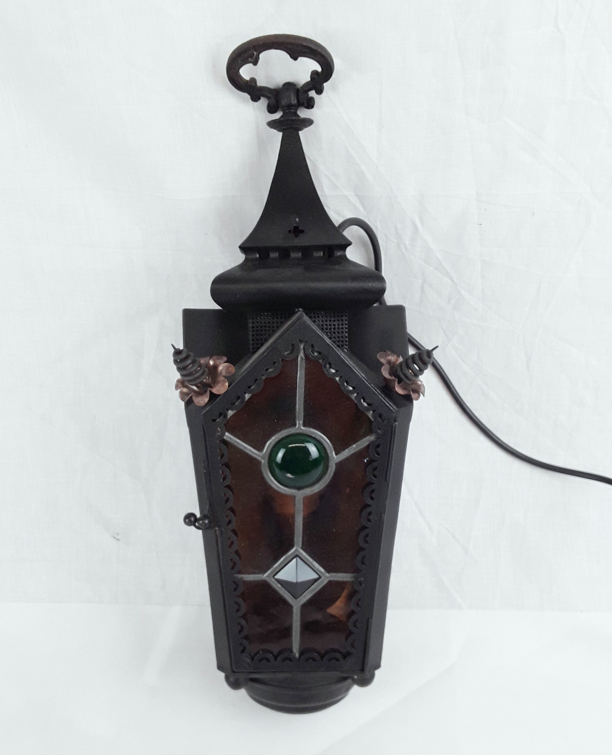 Vintage Stained Glass Porch Lantern