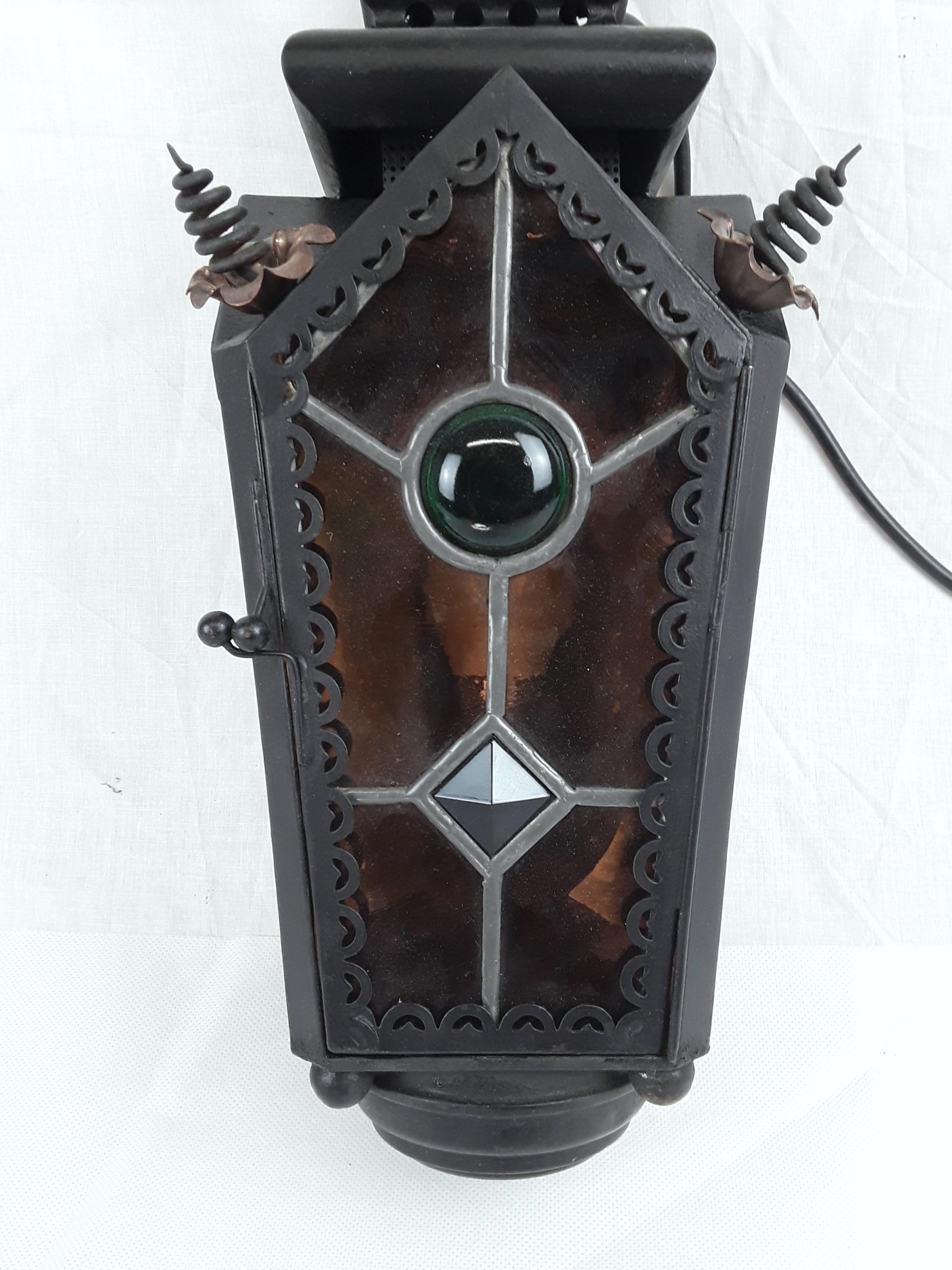 Vintage Stained Glass Porch Lantern - Image 3