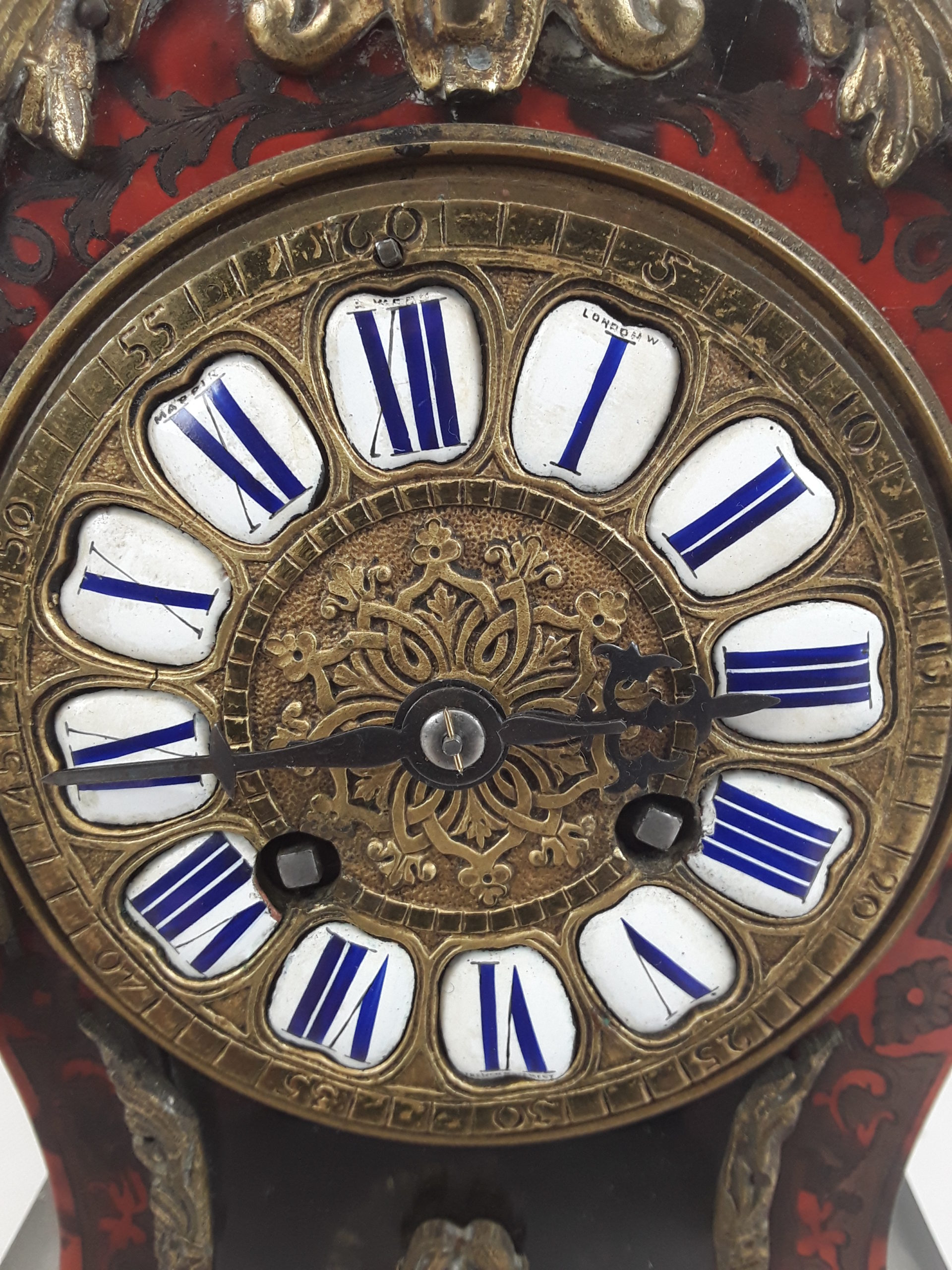 19th Century Striking French Boulle Work Mantel Clock 8 Day Movement By Samuel Marti - Image 3