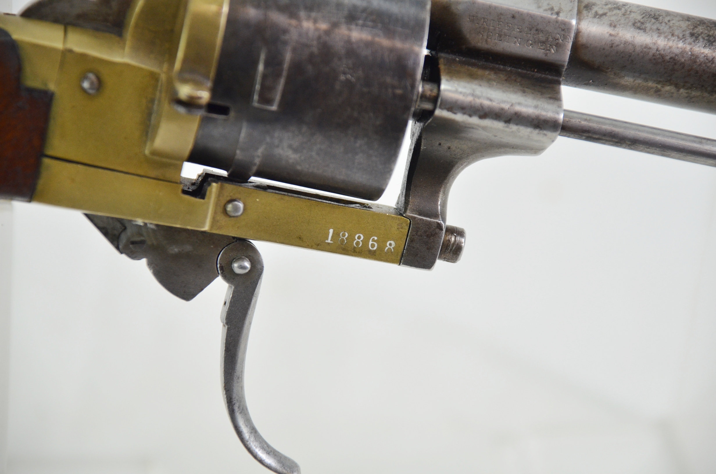 A German 6 shot 12mm Lefaucheux double action pinfire revolver, number 18868, c 1865. - Image 9