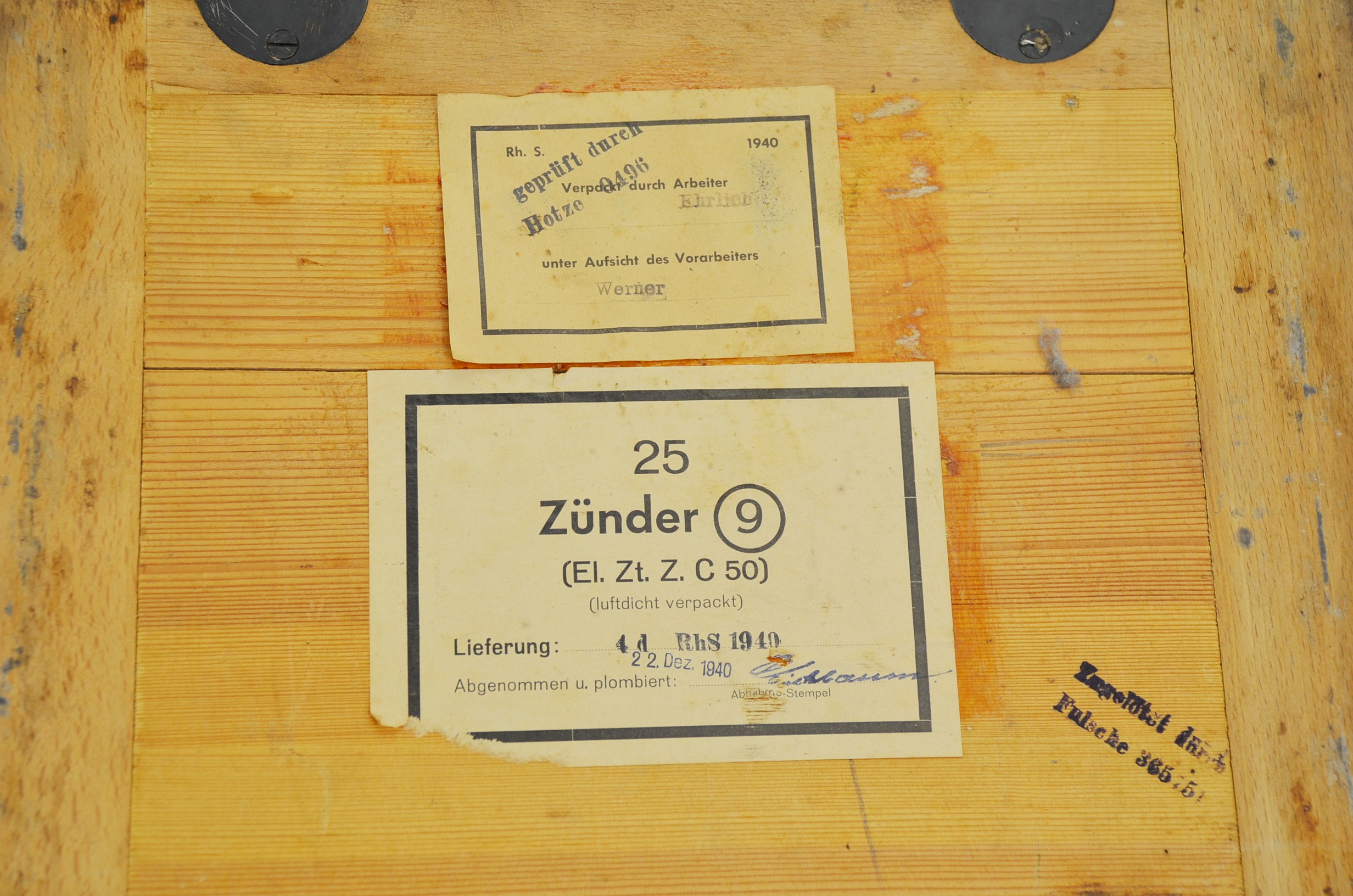 WW2 German Third Reich Lead Lined Artillery Fuze Box - Image 3