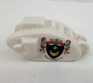 WW1 Corona Crested China Tank - Portsmouth