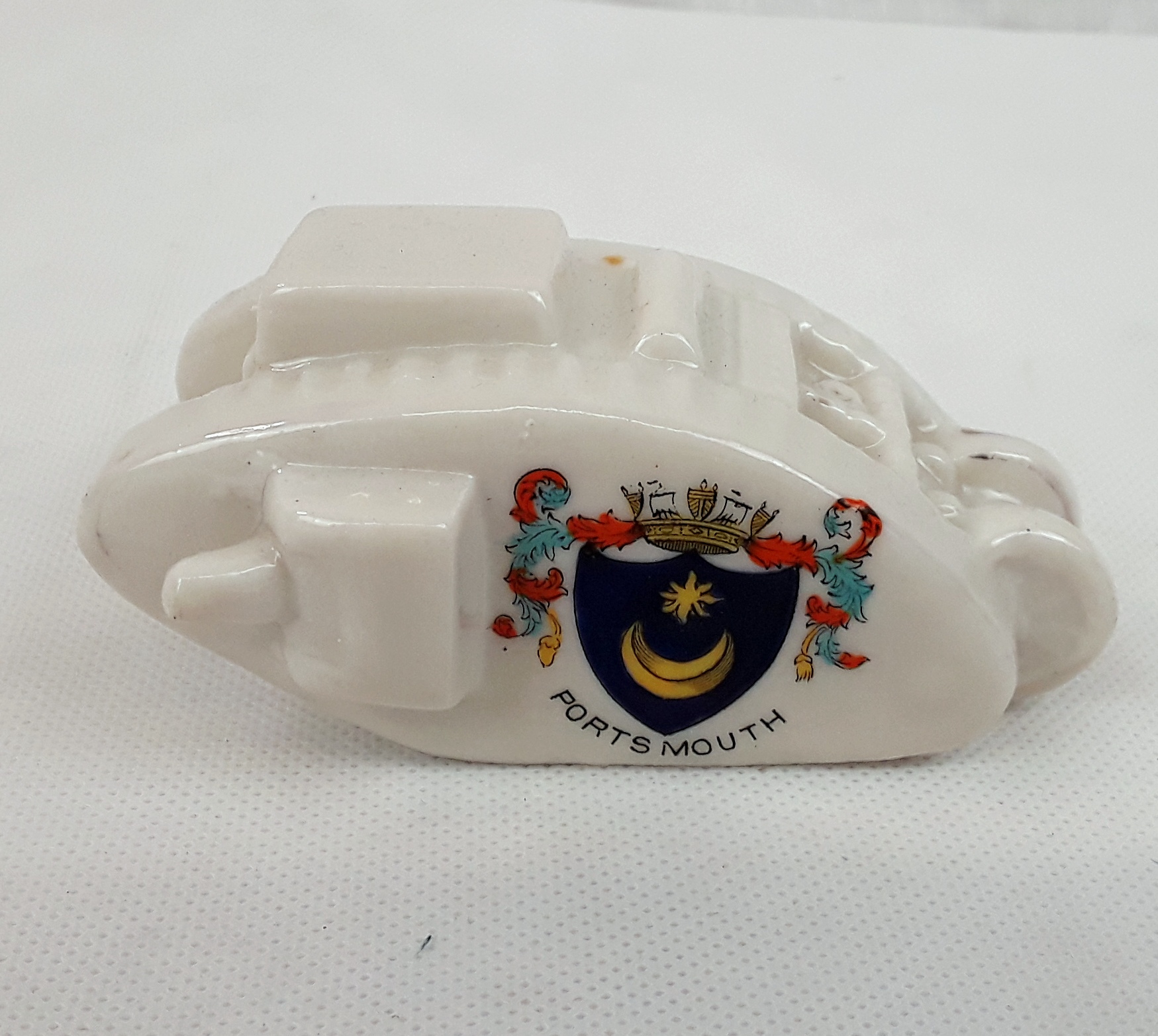 WW1 Corona Crested China Tank - Portsmouth