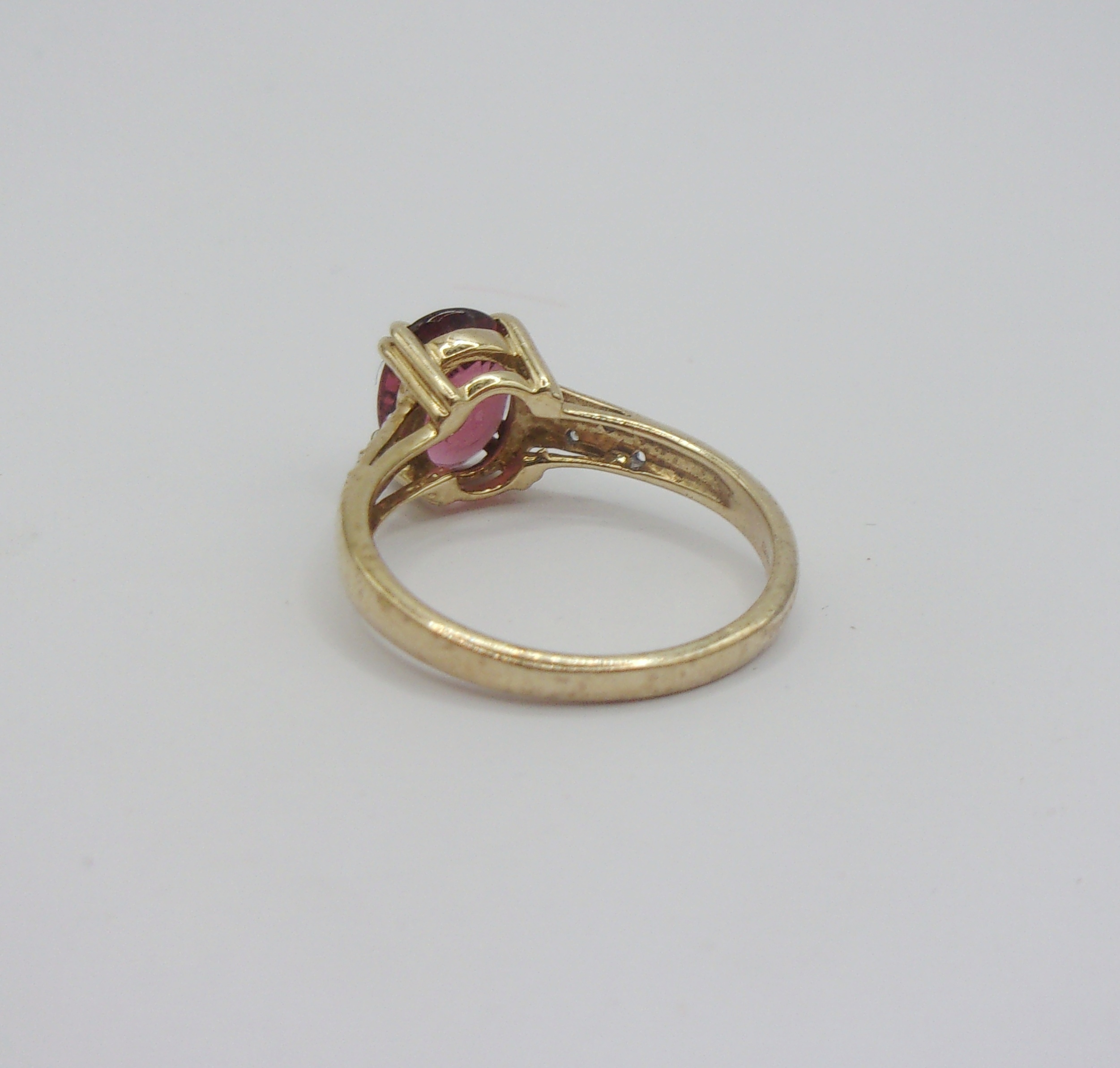9ct Yellow Gold Ruby & Diamond Ring UK Size N+ US 6 ¾ - Image 3